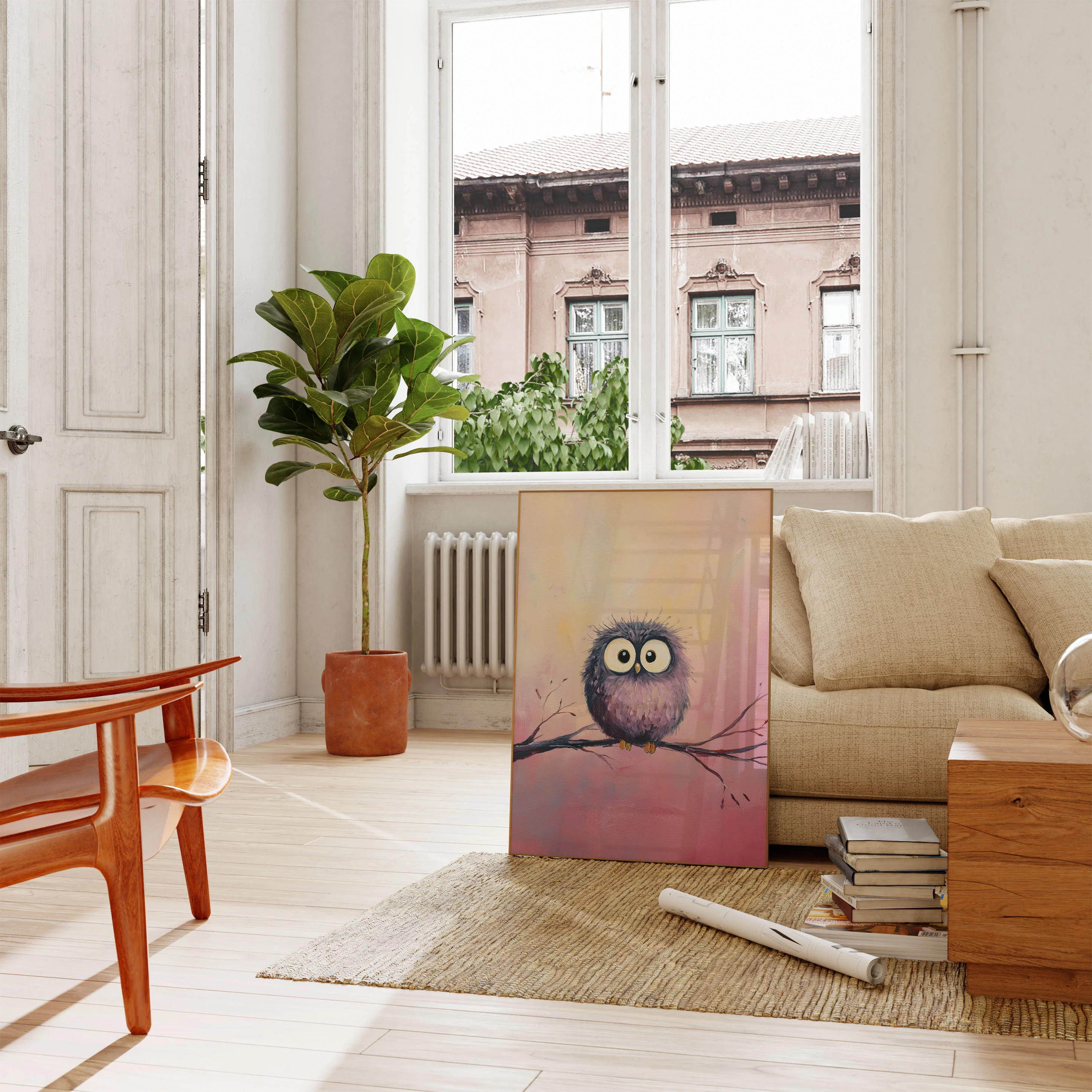 Fuzzy Owl on Branch Poster - Image 2