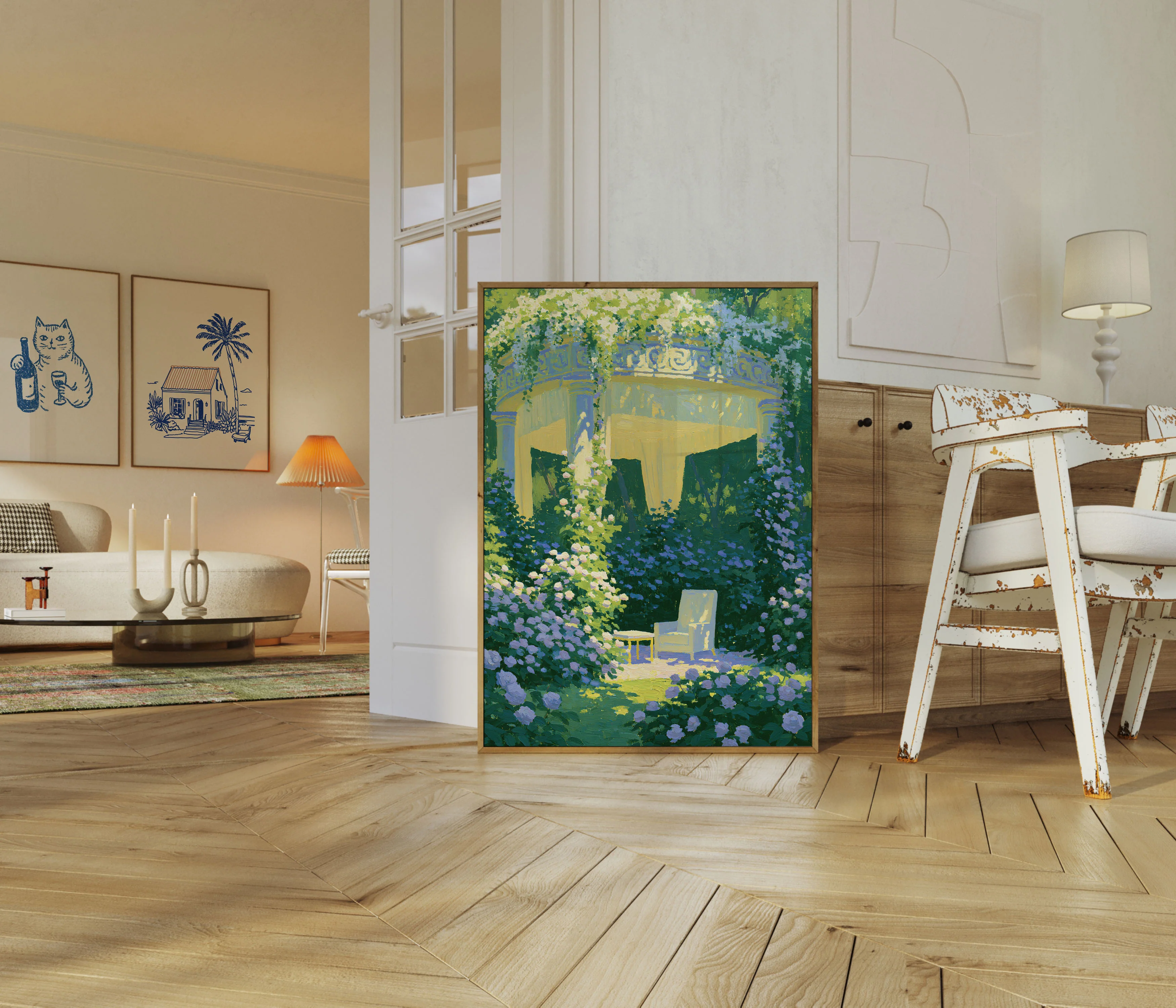 Garden Gazebo with Hydrangeas Poster - Image 5