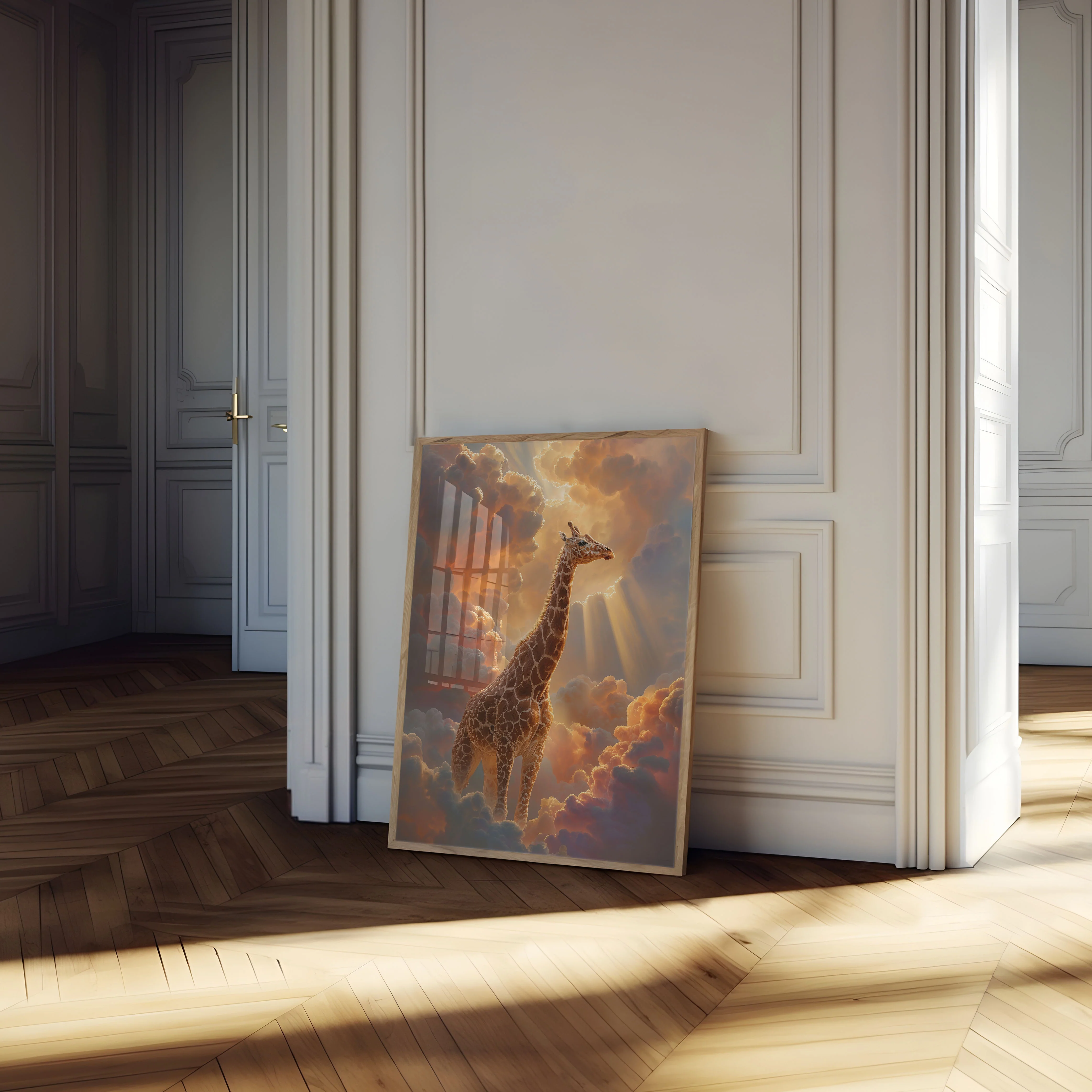 Heavenly Giraffe Sky Poster - Image 4