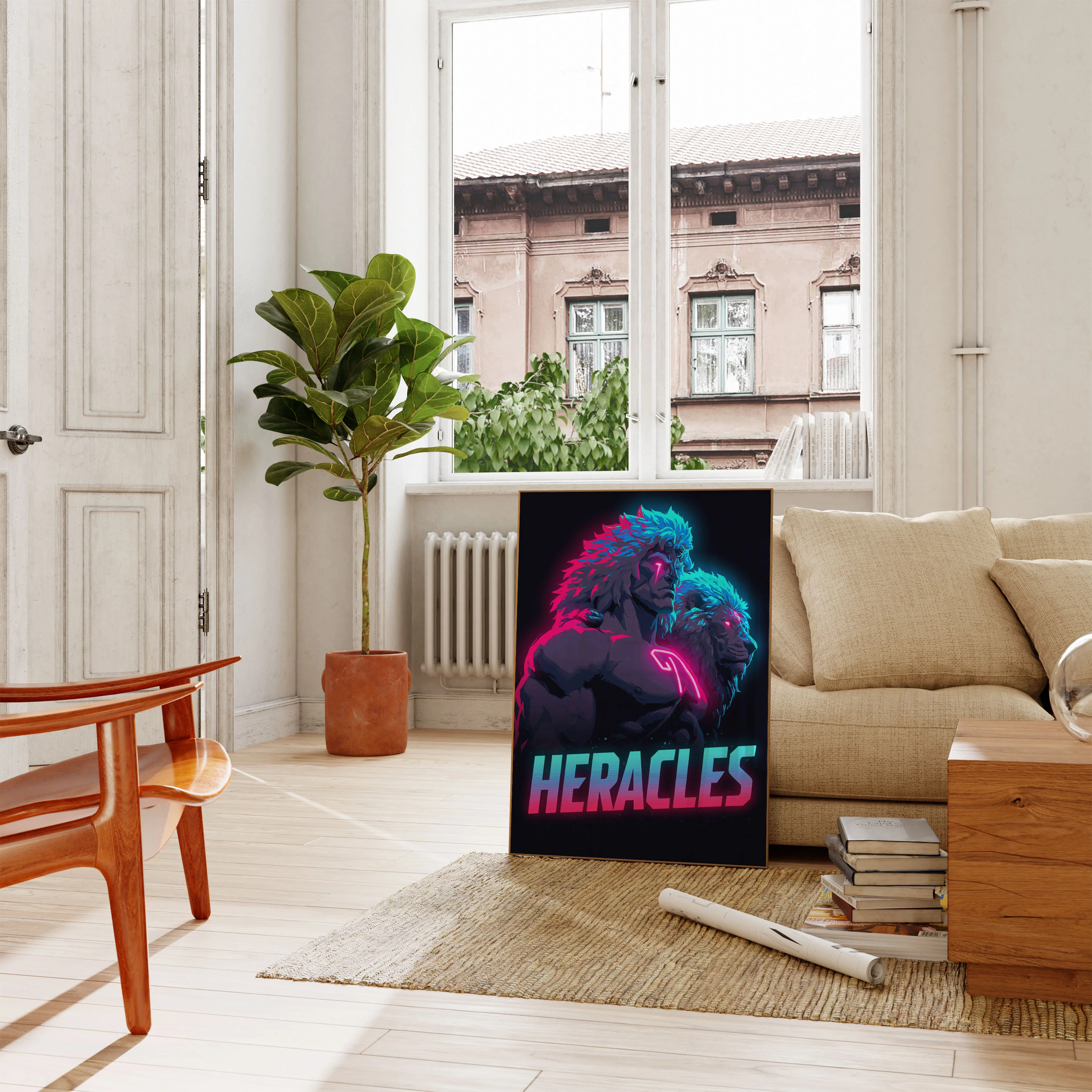 Heracles Neon Warrior Poster - Image 2