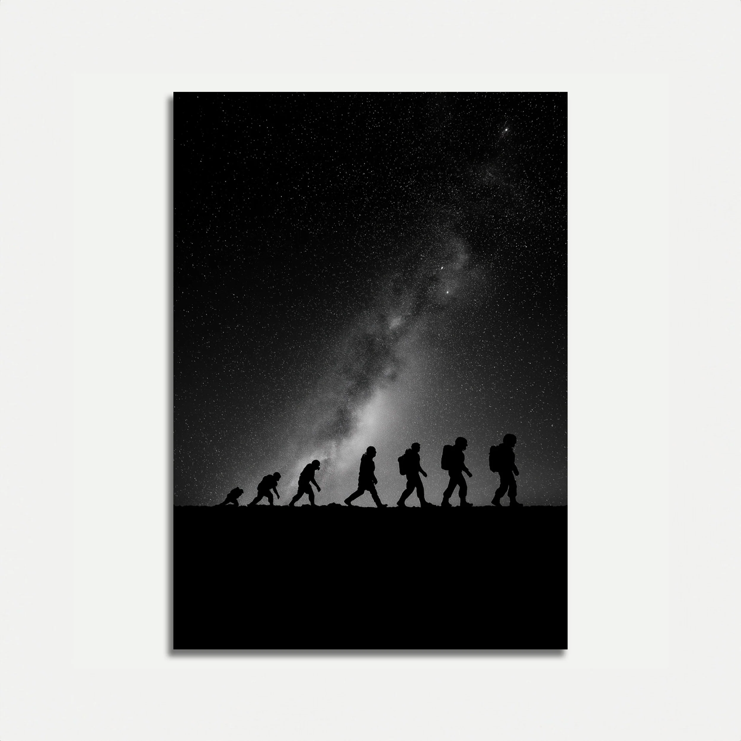 Human Evolution Under Stars Poster