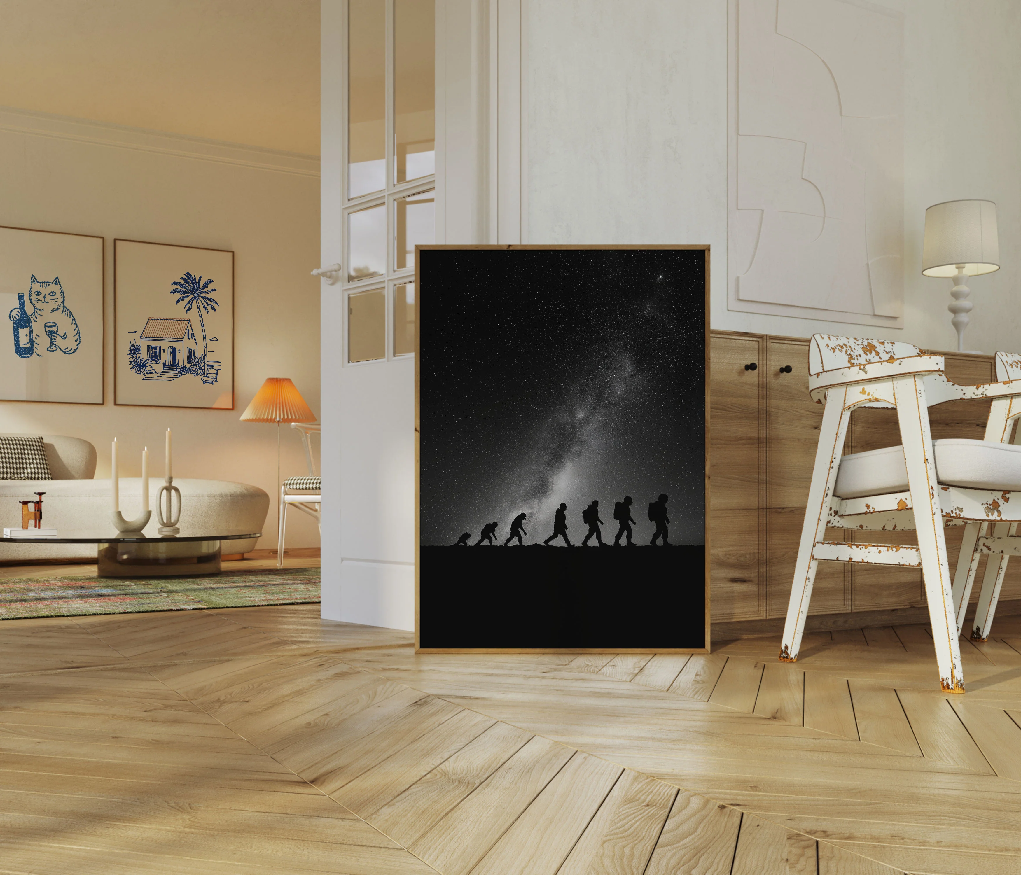 Human Evolution Under Stars Poster - Image 5