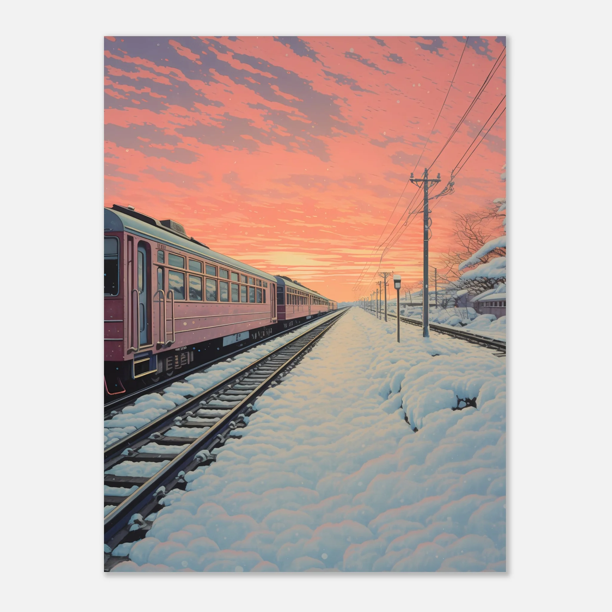 Japanese Train in Sunset - Poster - Image 11