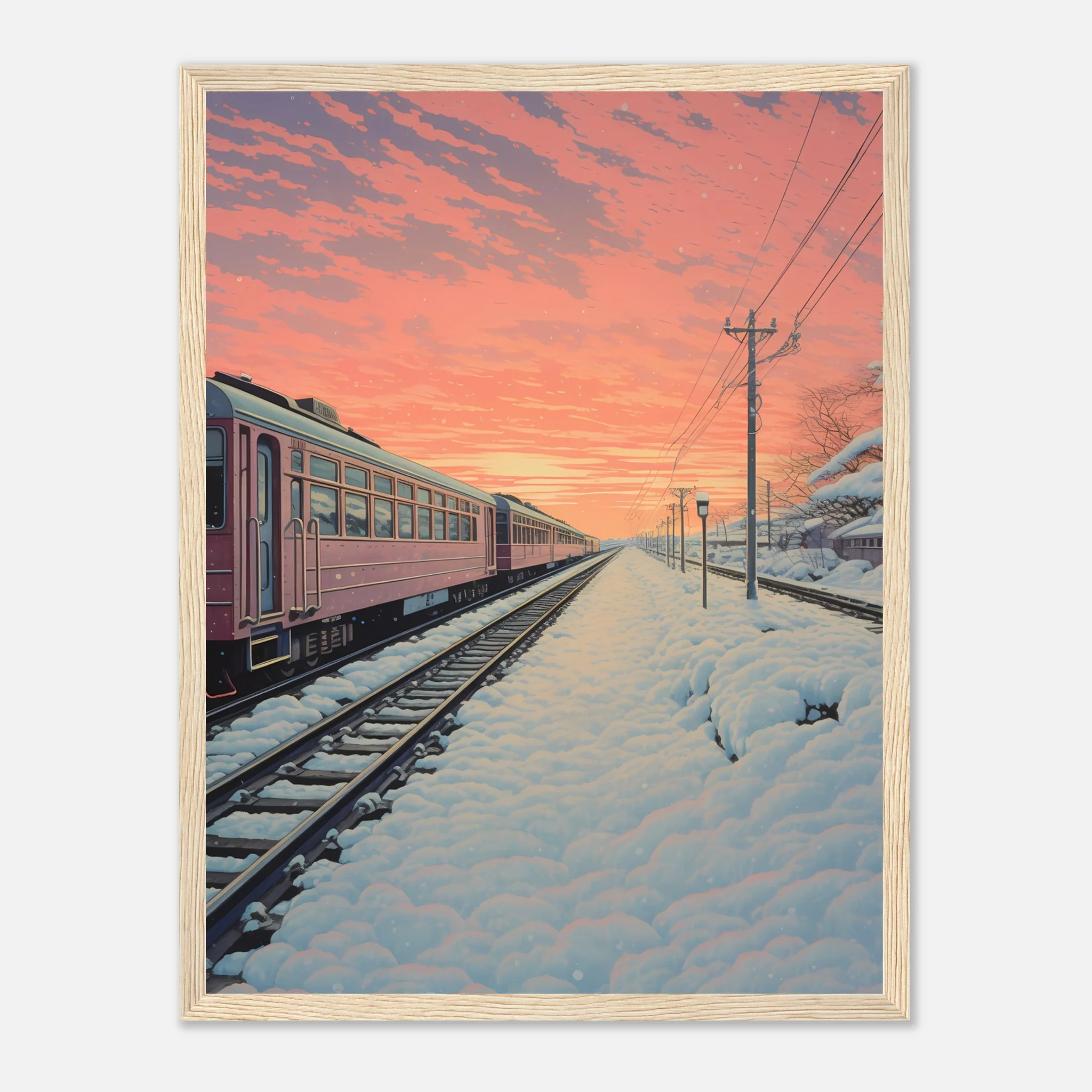 Japanese Train in Sunset - Poster - Image 23