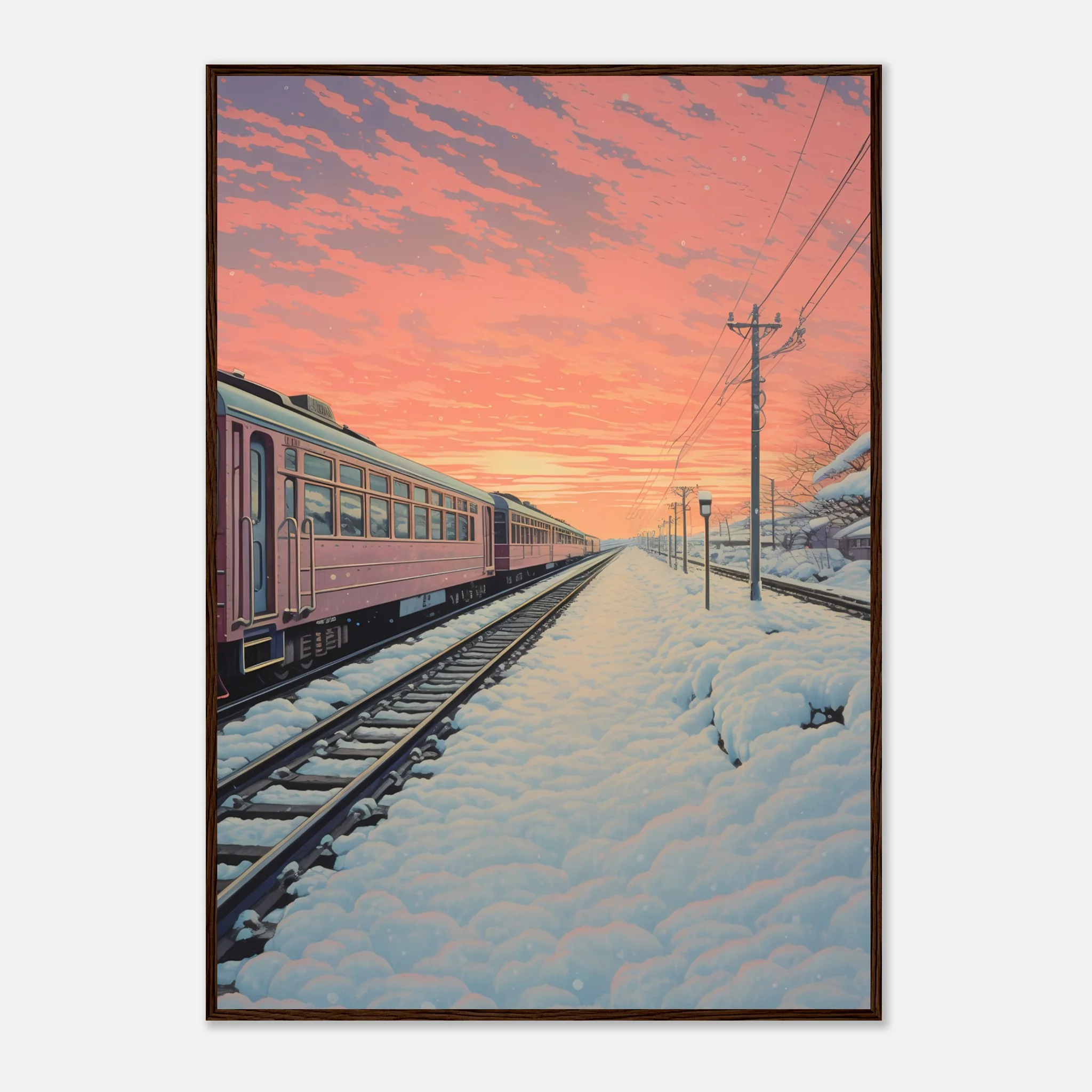 Japanese Train in Sunset - Poster - Image 28