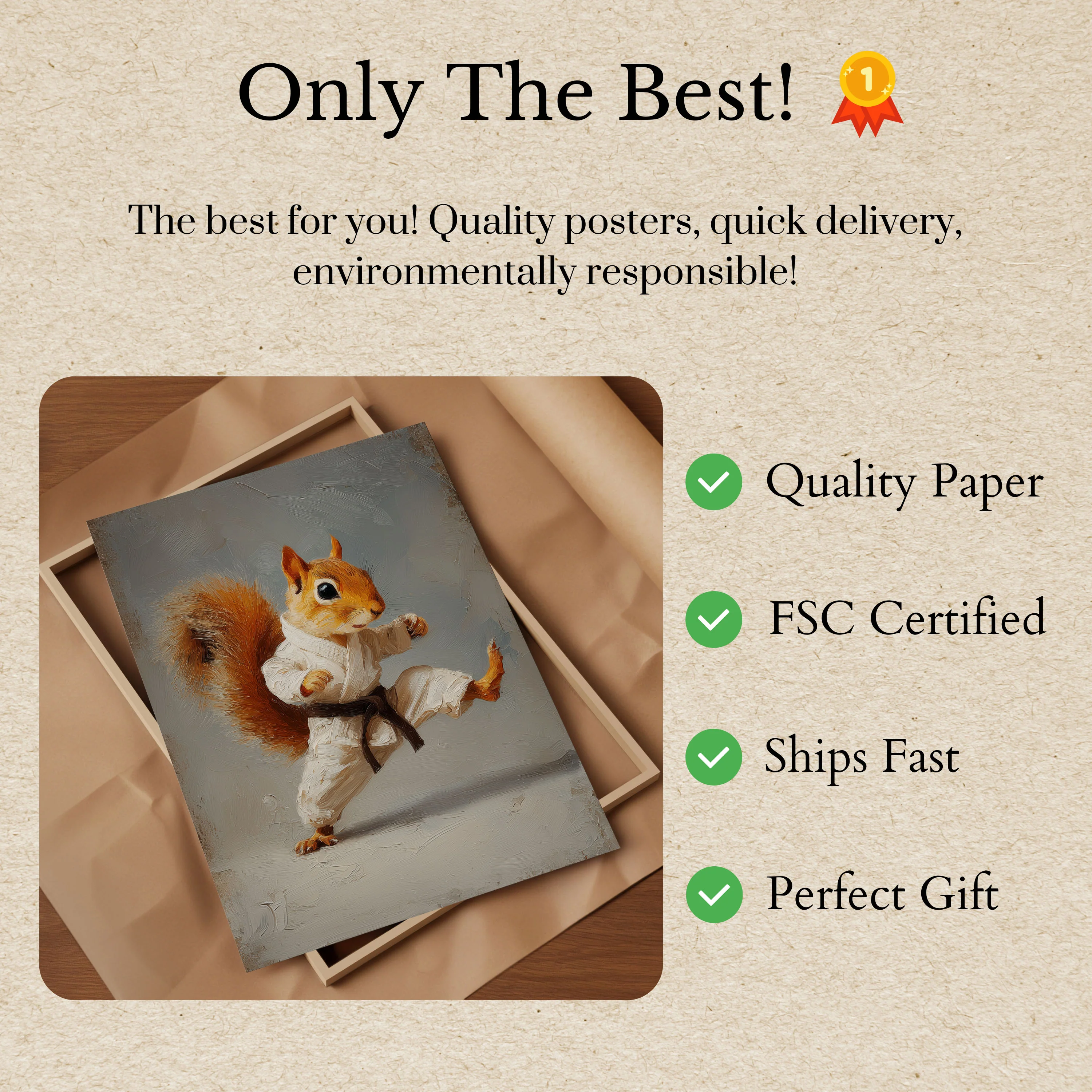 Kung Fu Squirrel Warrior Poster - Image 3