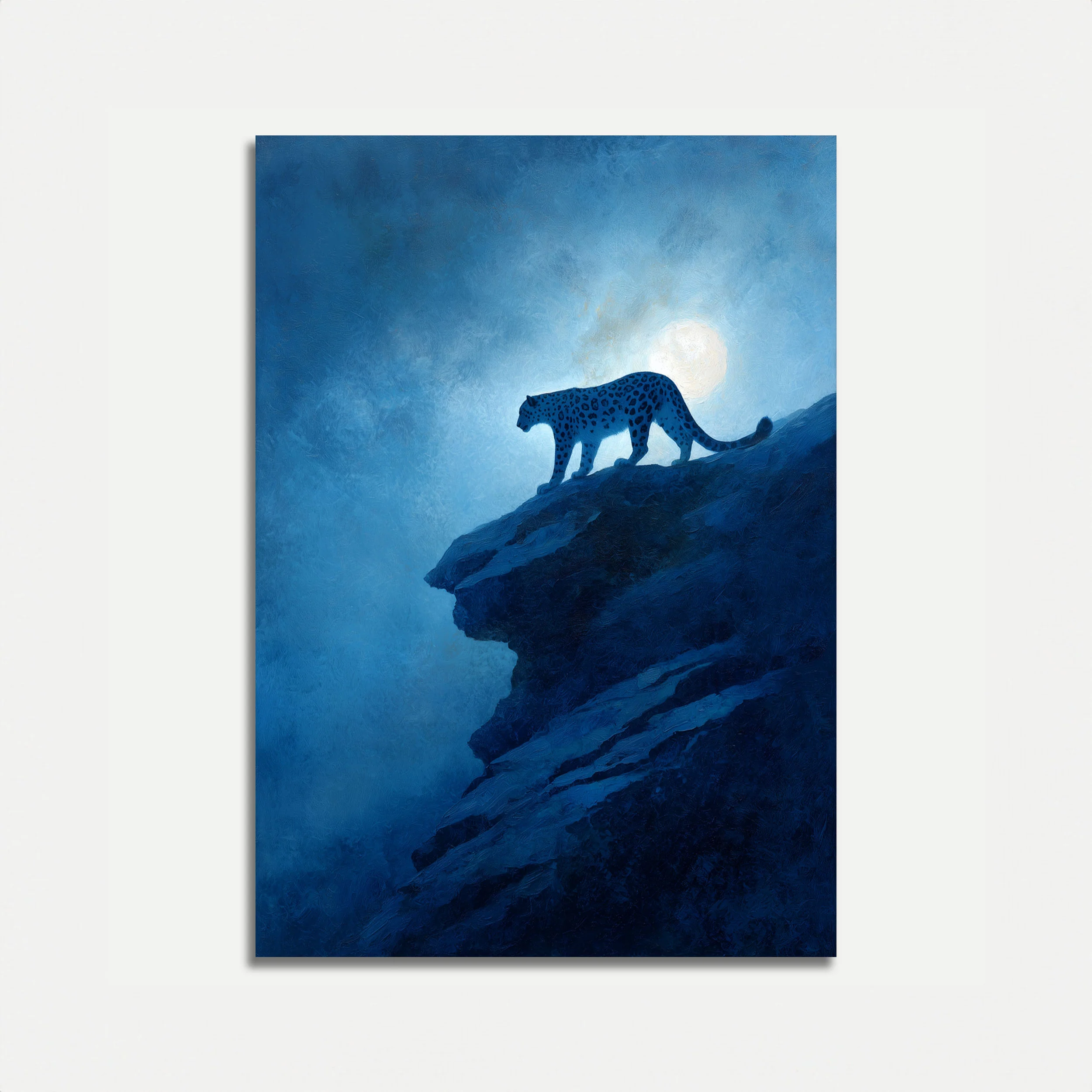 Leopard Under Moonlight Poster