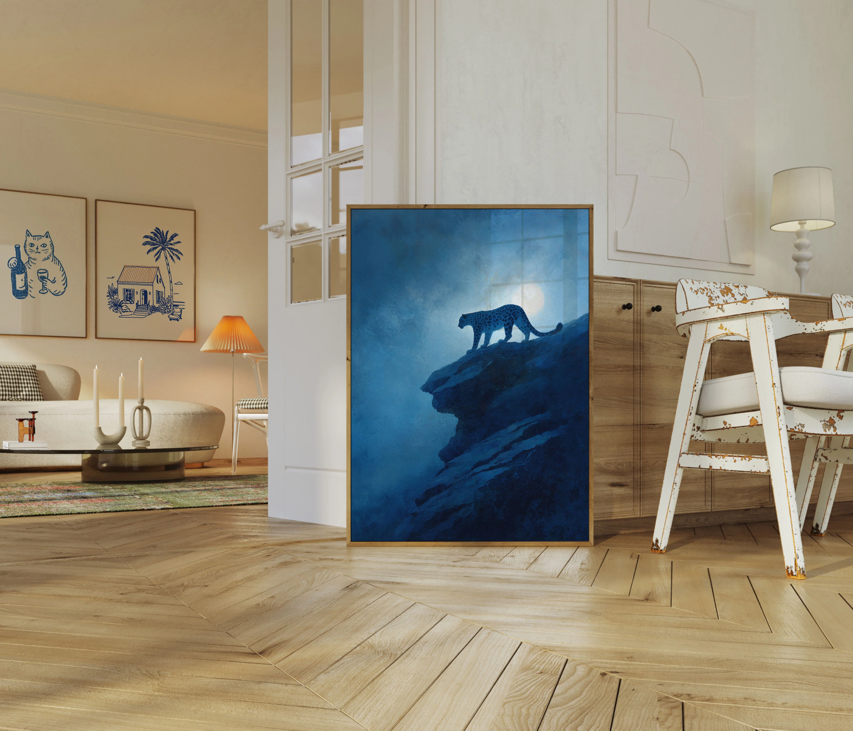 Leopard Under Moonlight Poster - Image 5