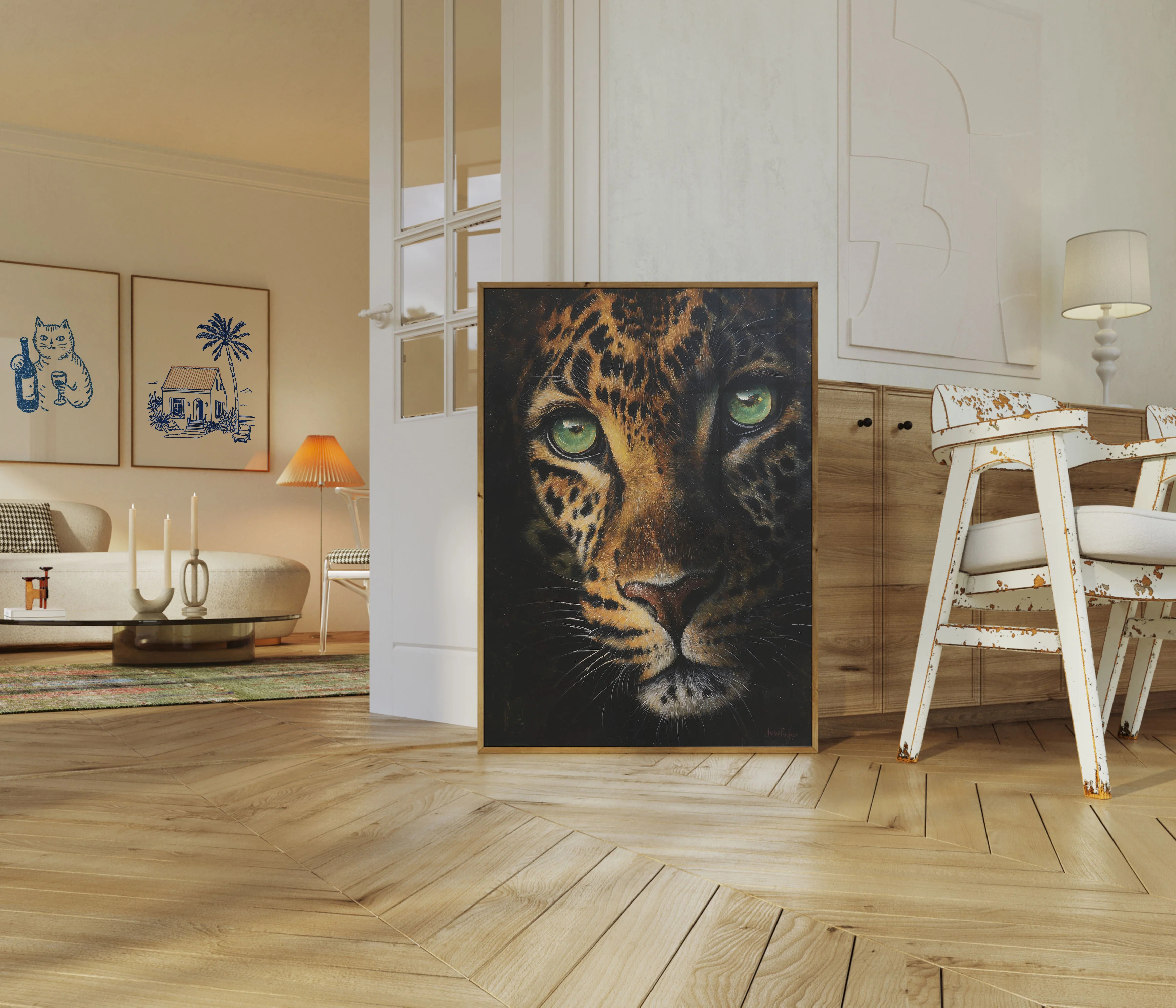 Leopard with Piercing Green Eyes Poster - Image 5