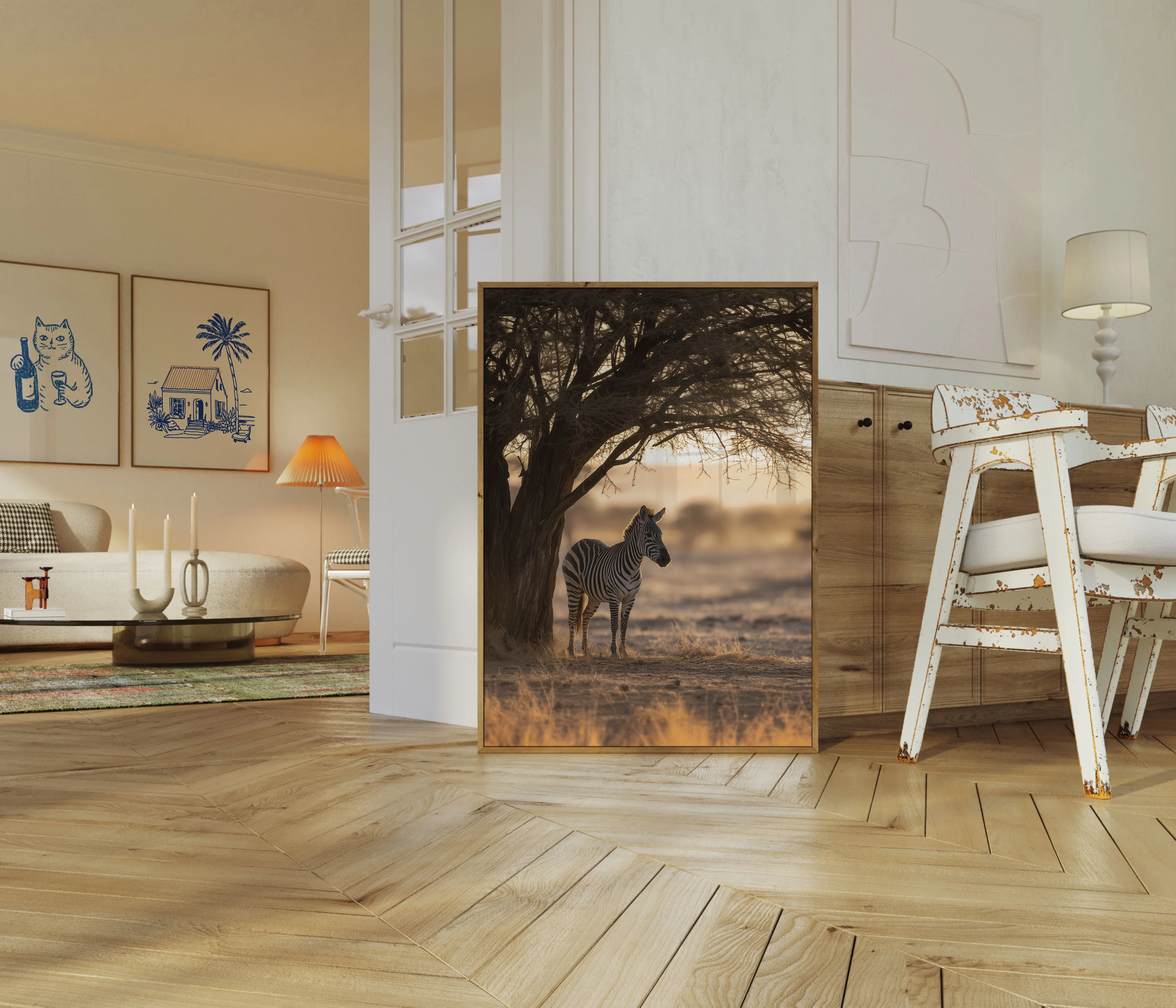 Lone Zebra Under Acacia Poster - Image 5