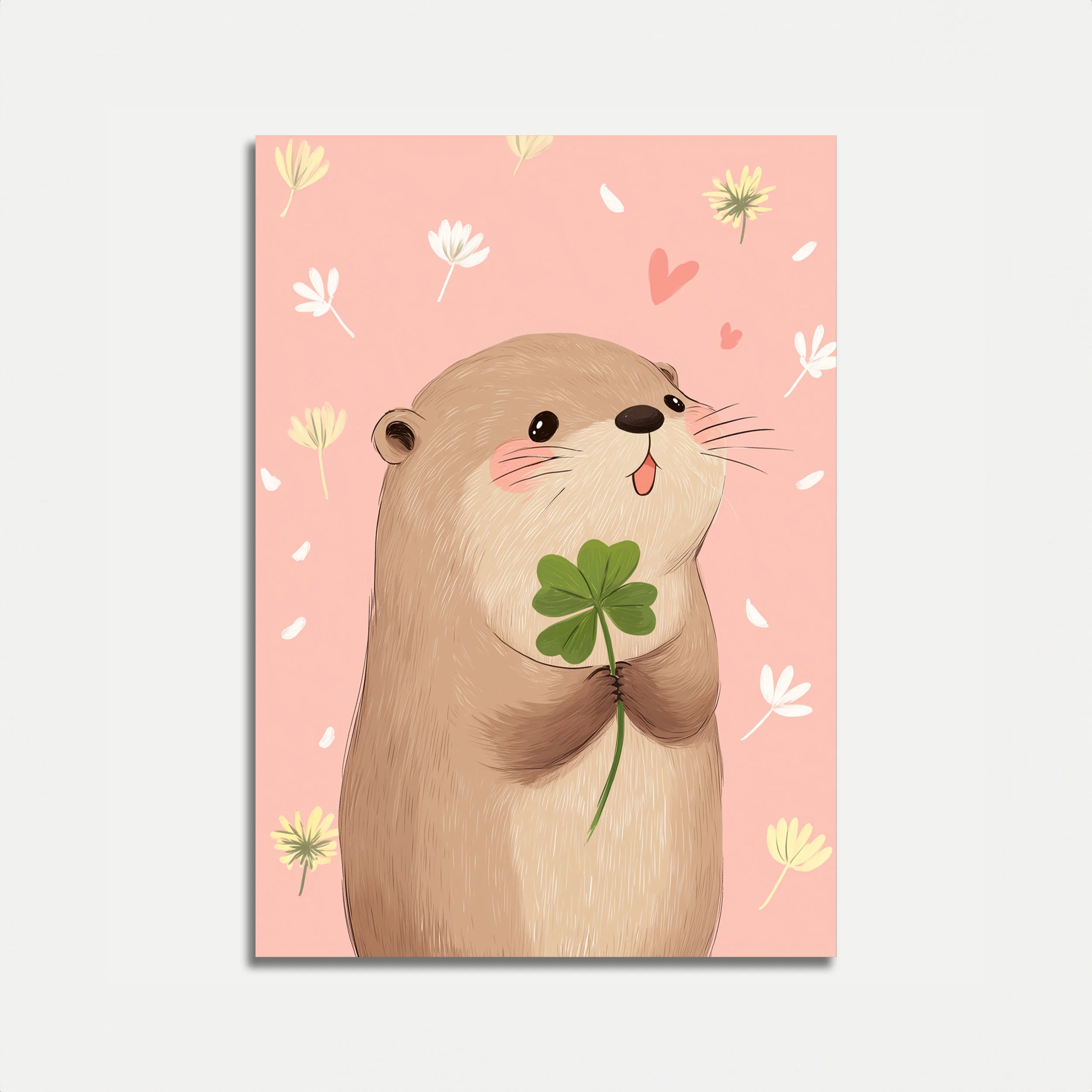 Lucky Clover Otter Poster