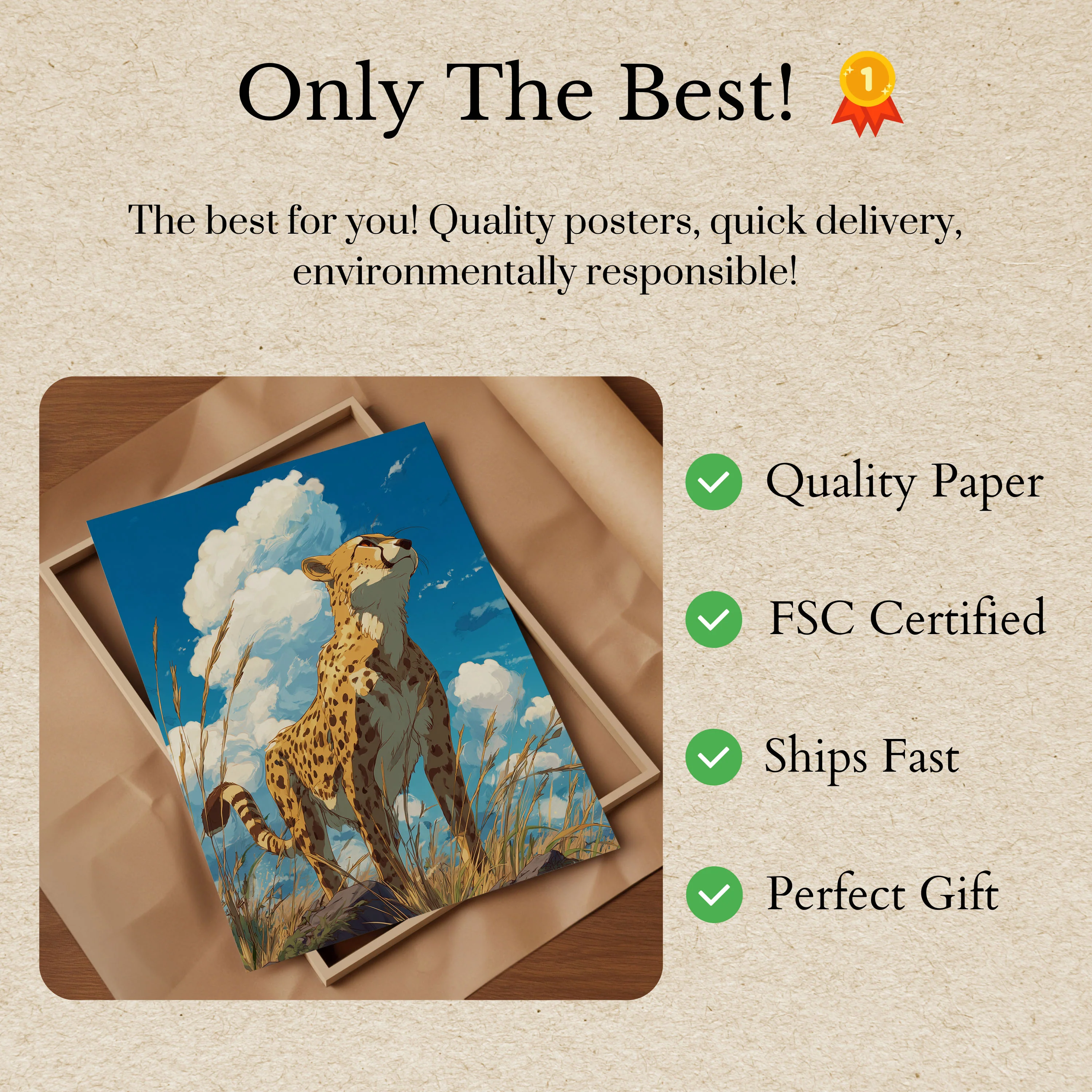 Majestic Cheetah Savanna Poster - Image 3