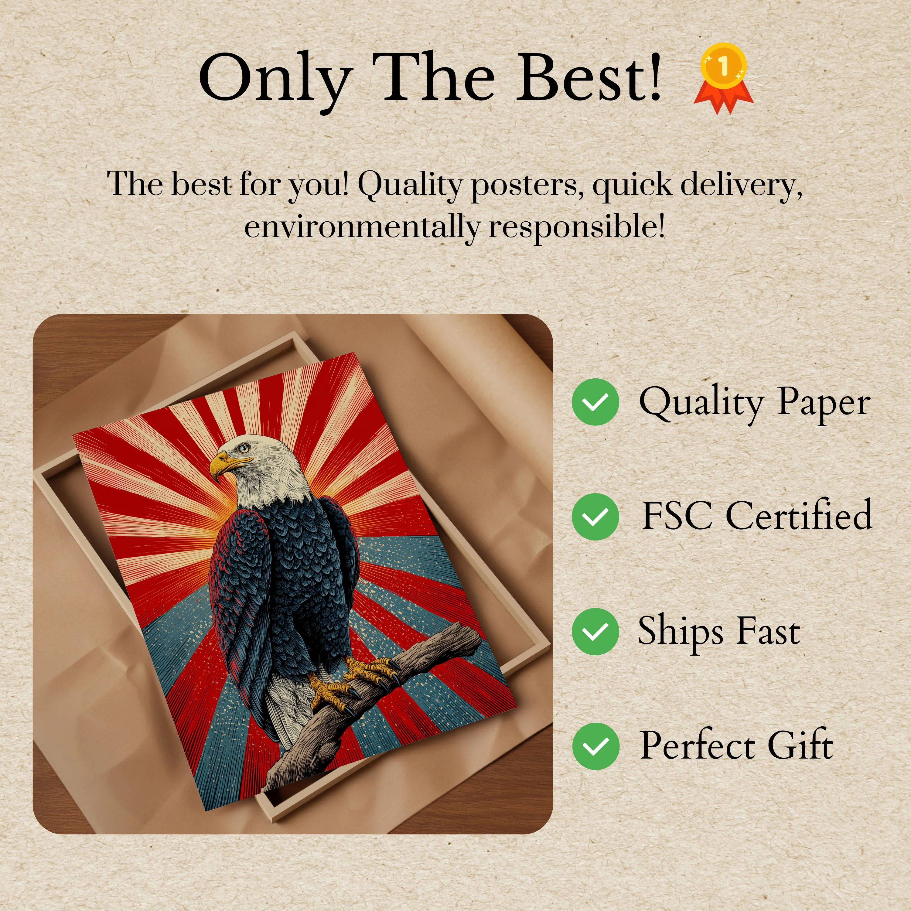 Majestic Eagle Freedom Poster - Image 3
