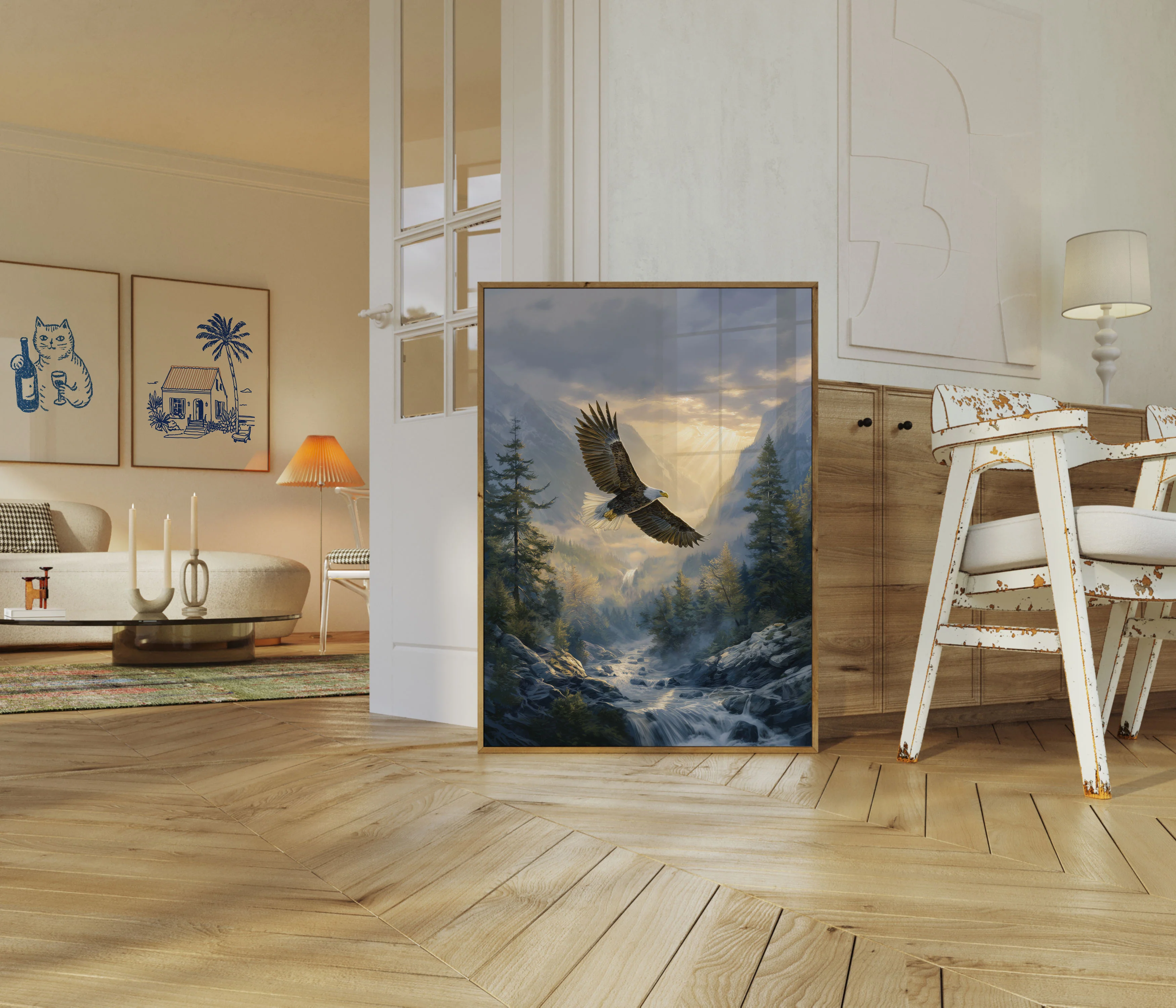 Majestic Eagle Mountain Flight Poster - Image 5