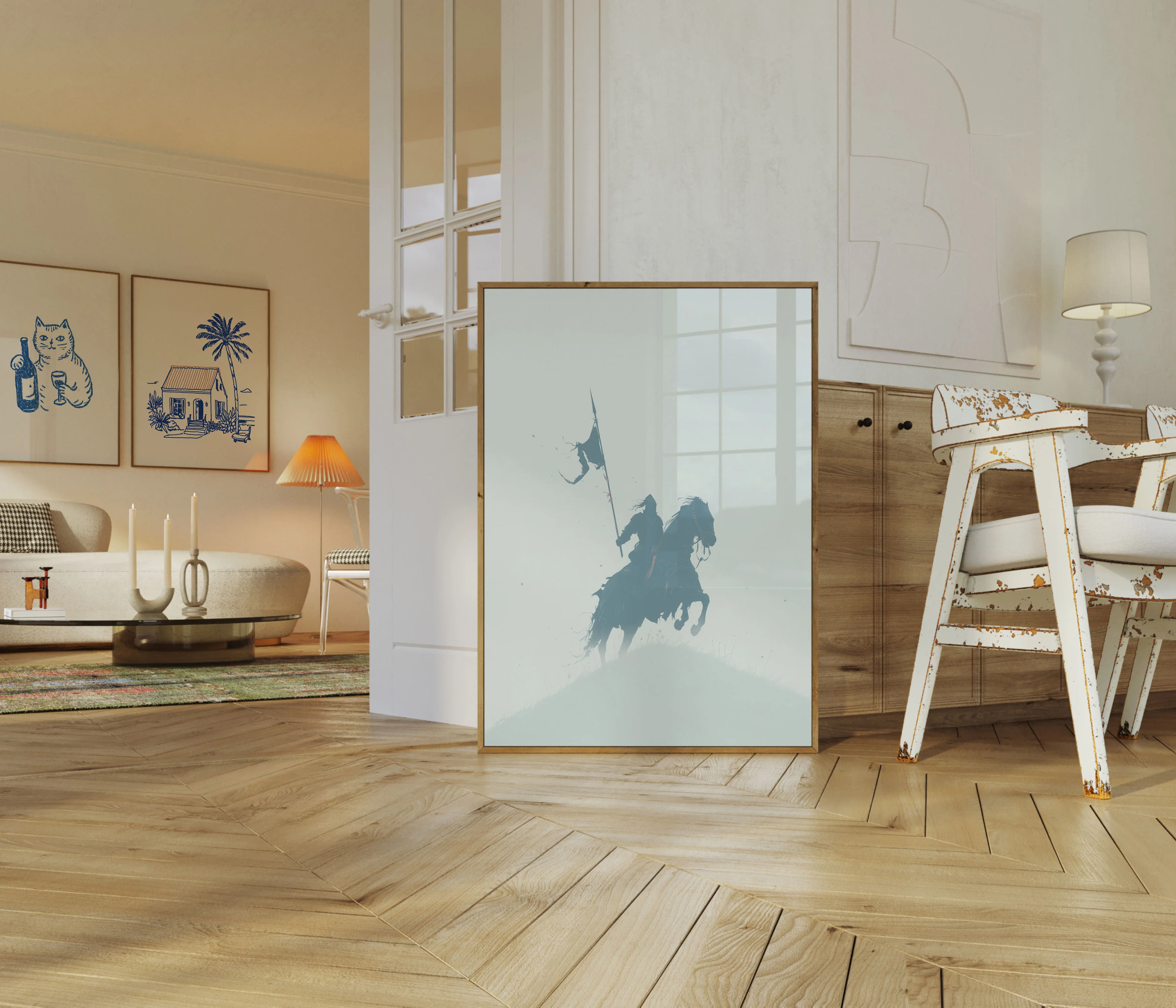 Medieval Rider in Mist Poster - Image 5