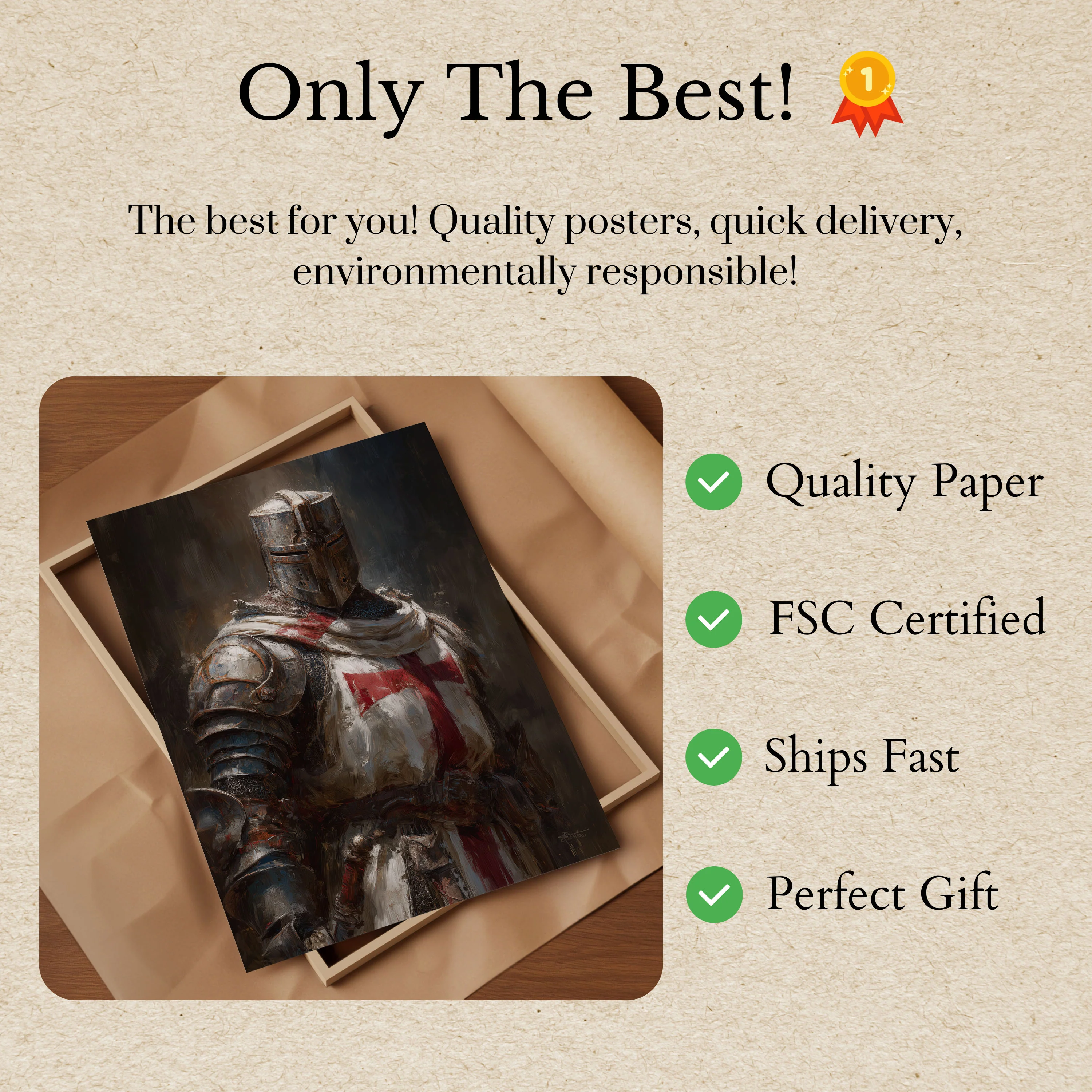 Medieval Templar Knight Warrior Poster - Image 3