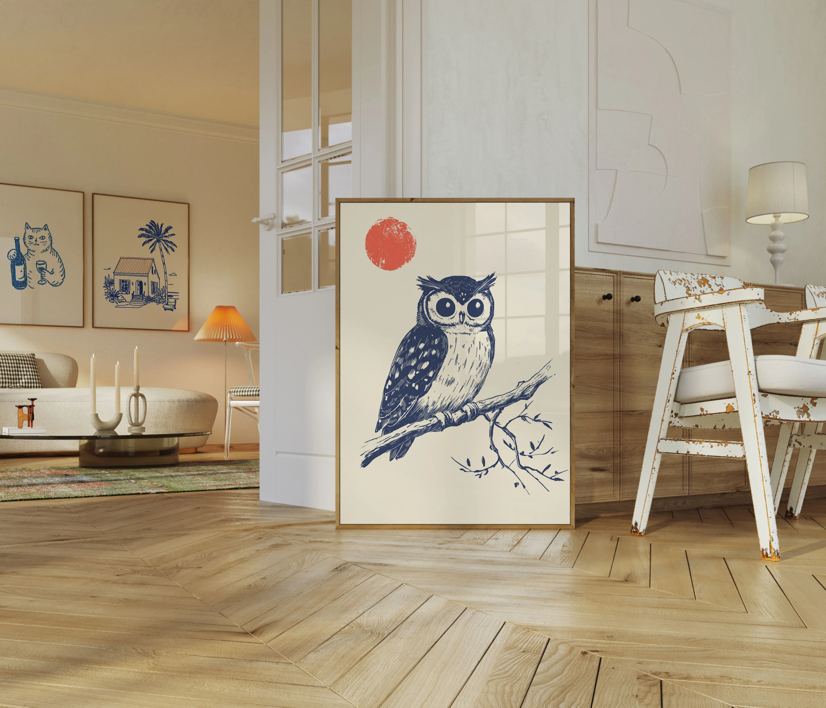 Midnight Owl Under Moon Poster - Image 5