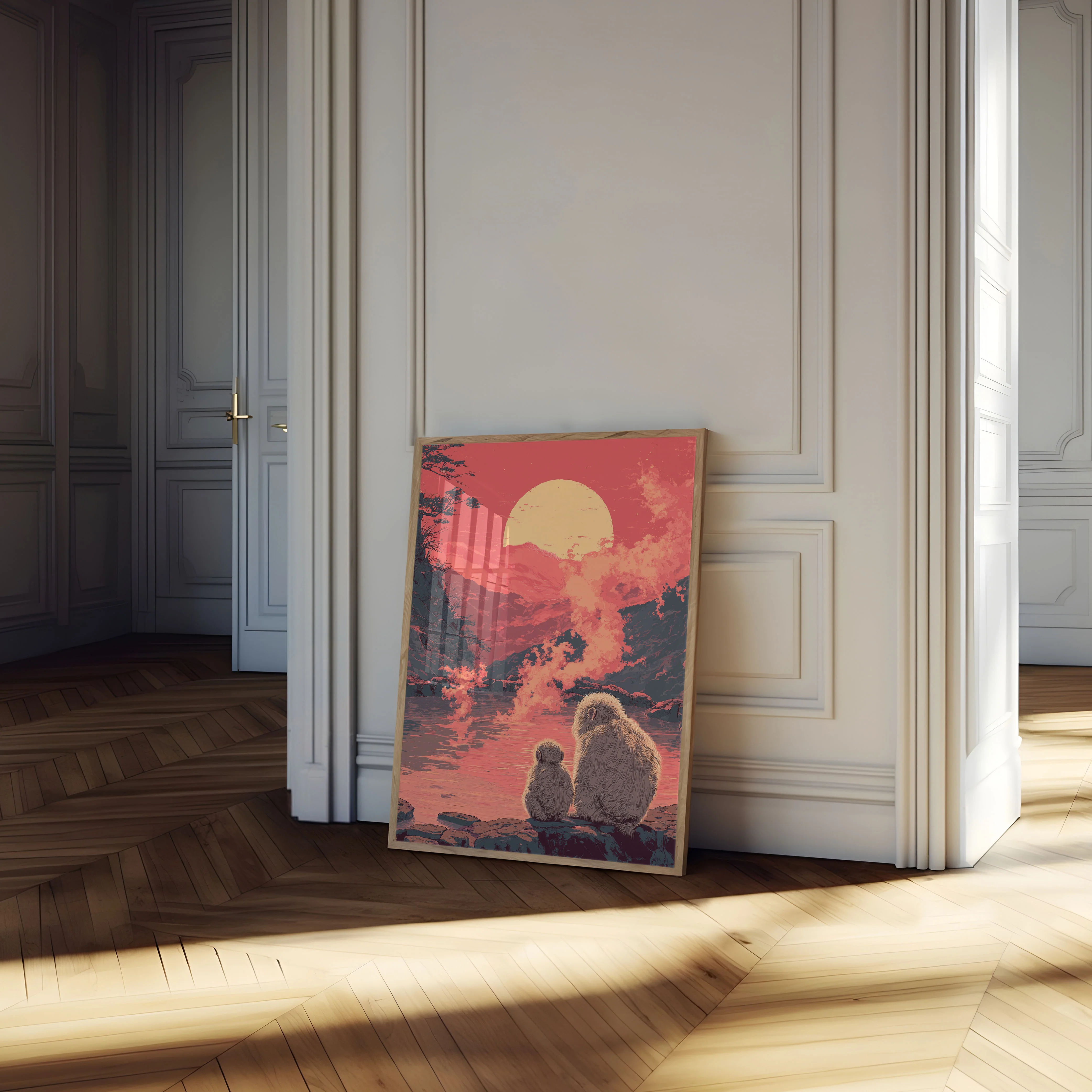 Monkeys Watching Sunset Poster - Image 4