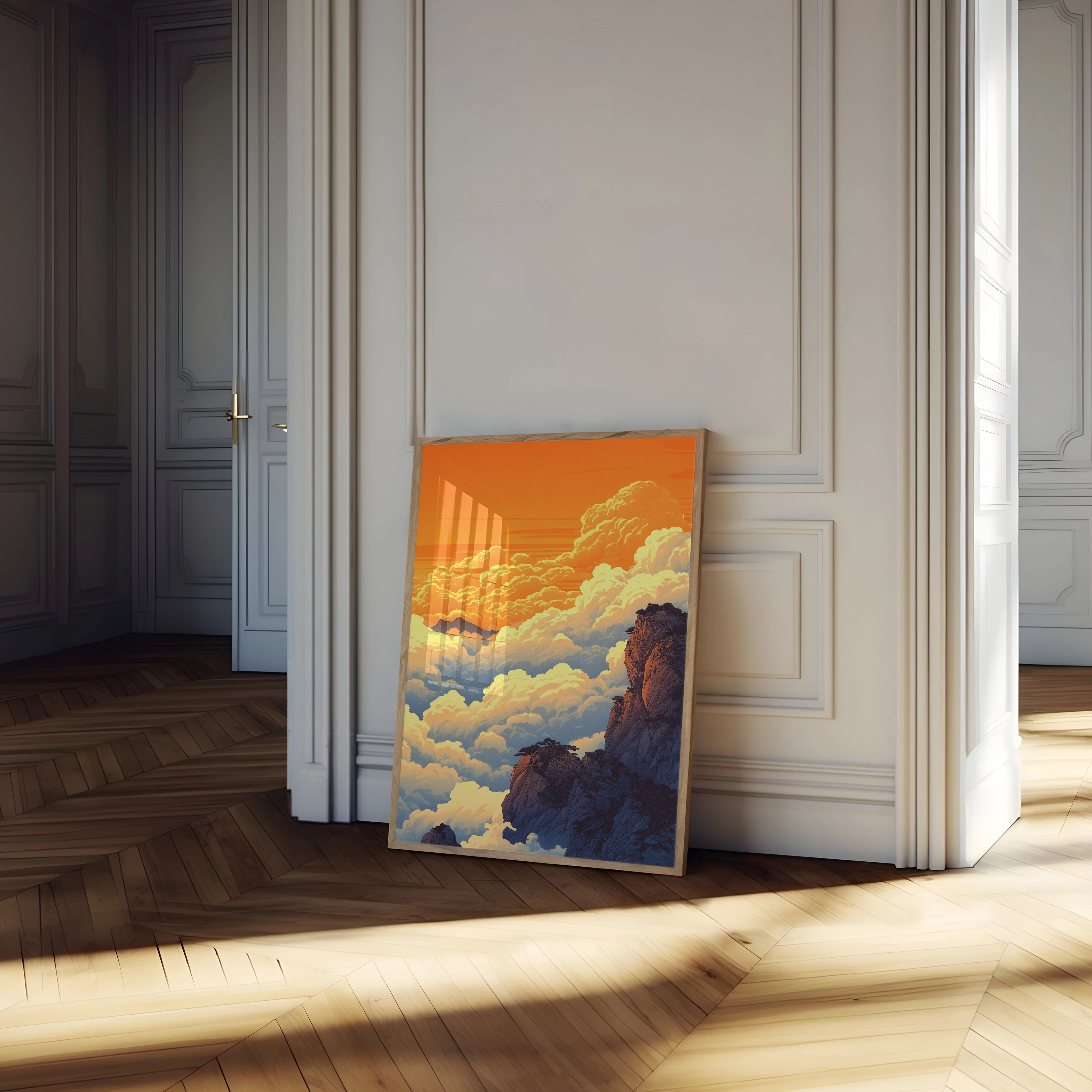 Mountain Cliffs Above Clouds Poster - Image 4