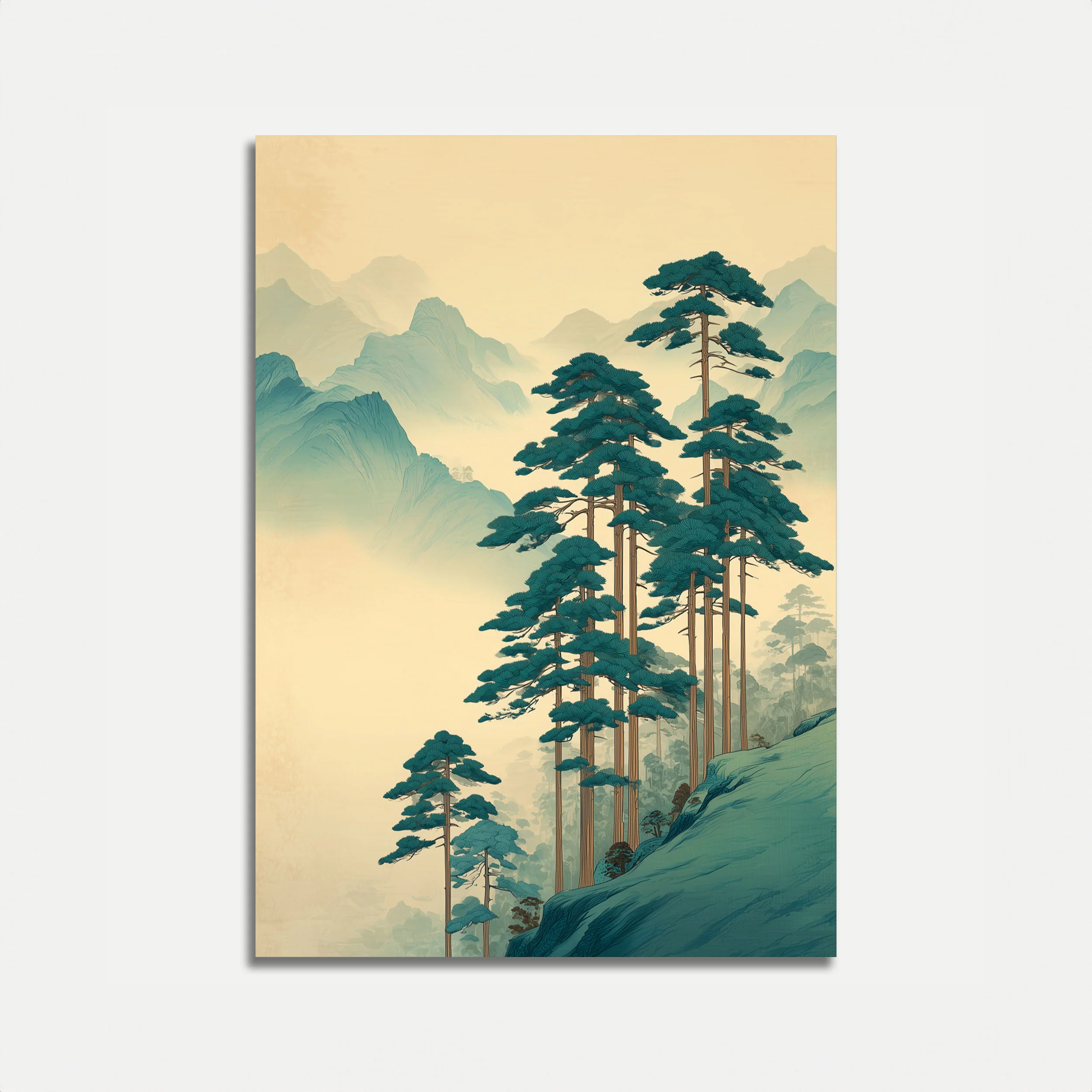 Mountain Pine Trees Landscape Poster