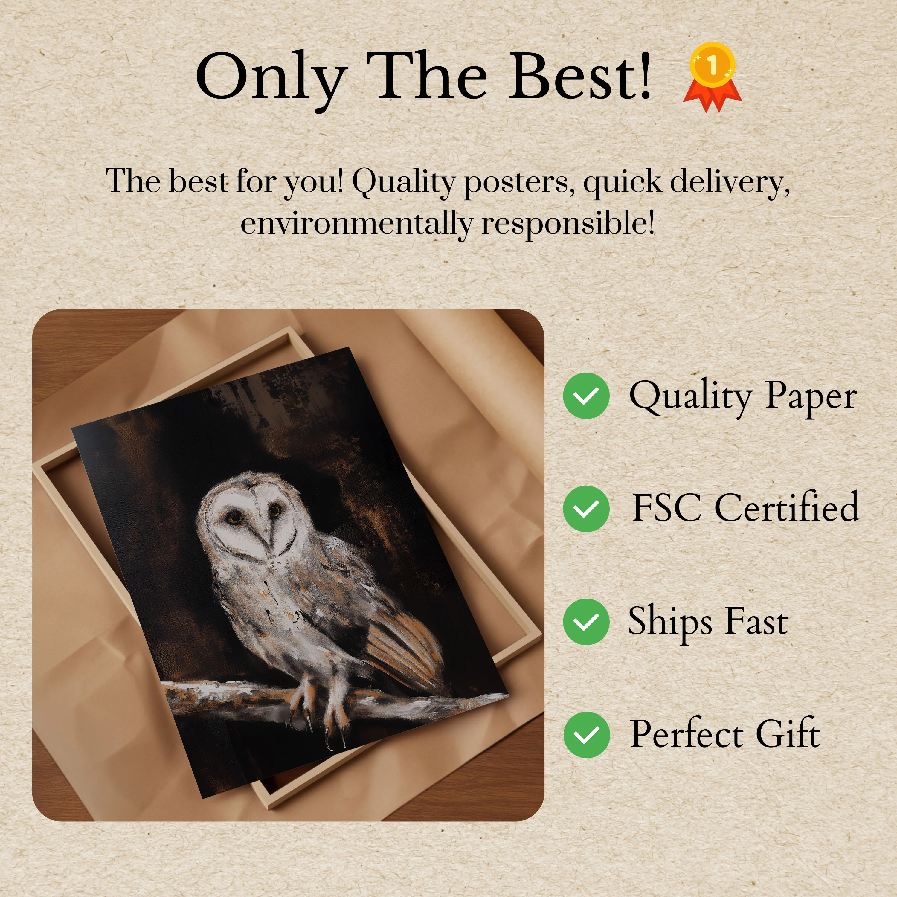 Mystical Barn Owl Poster - Image 3