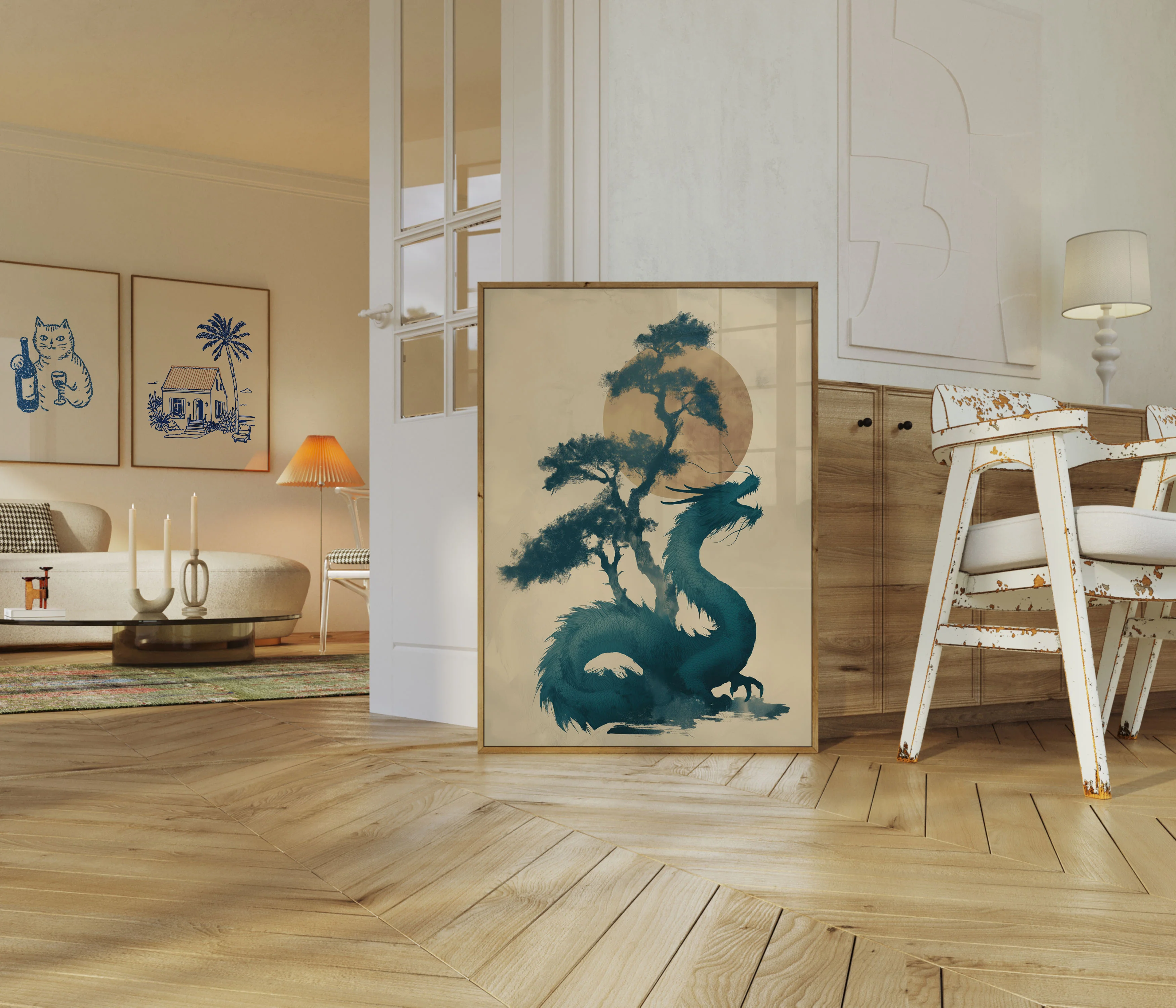 Mystical Dragon Tree Silhouette Poster - Image 5