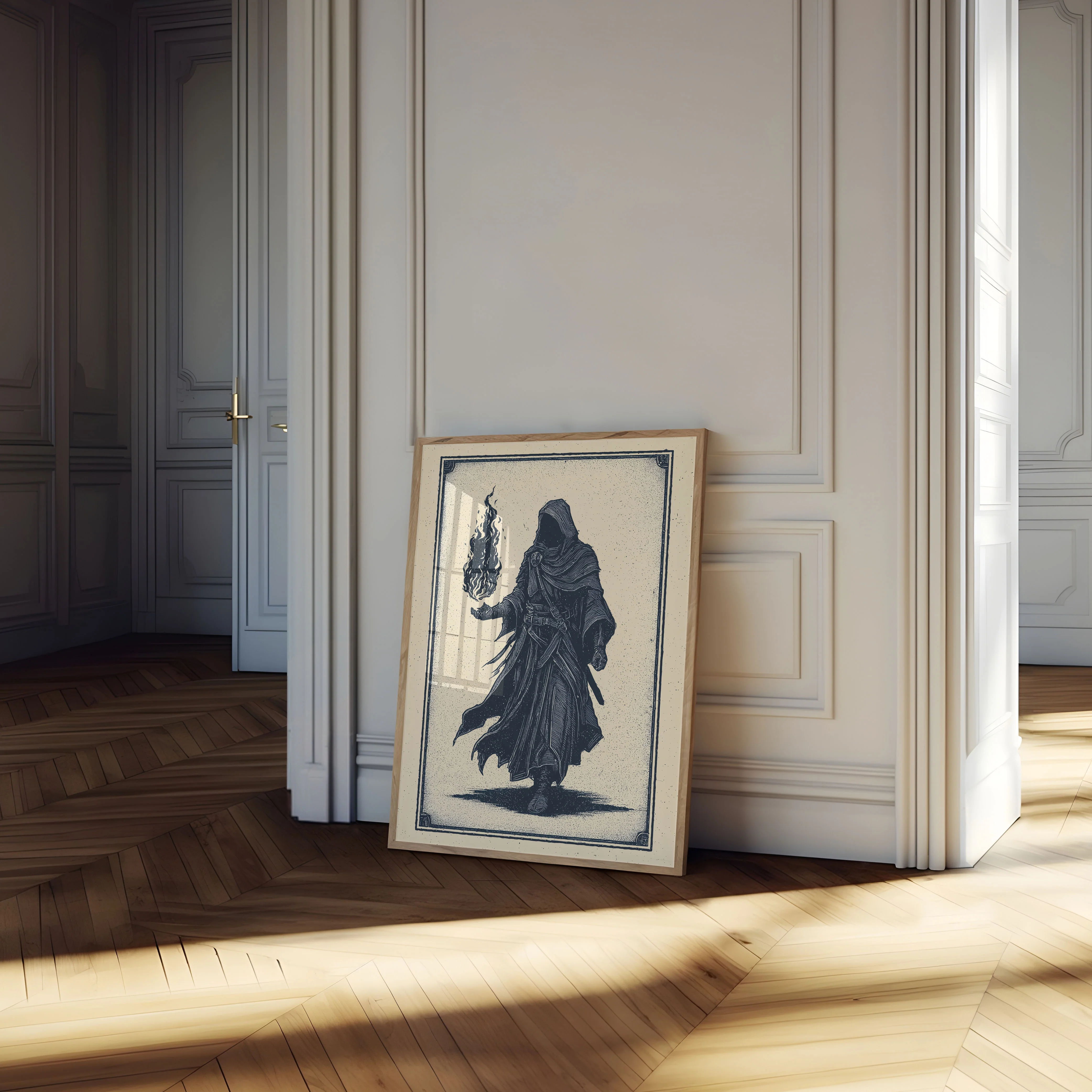 Mystical Wizard with Flame Poster - Image 4