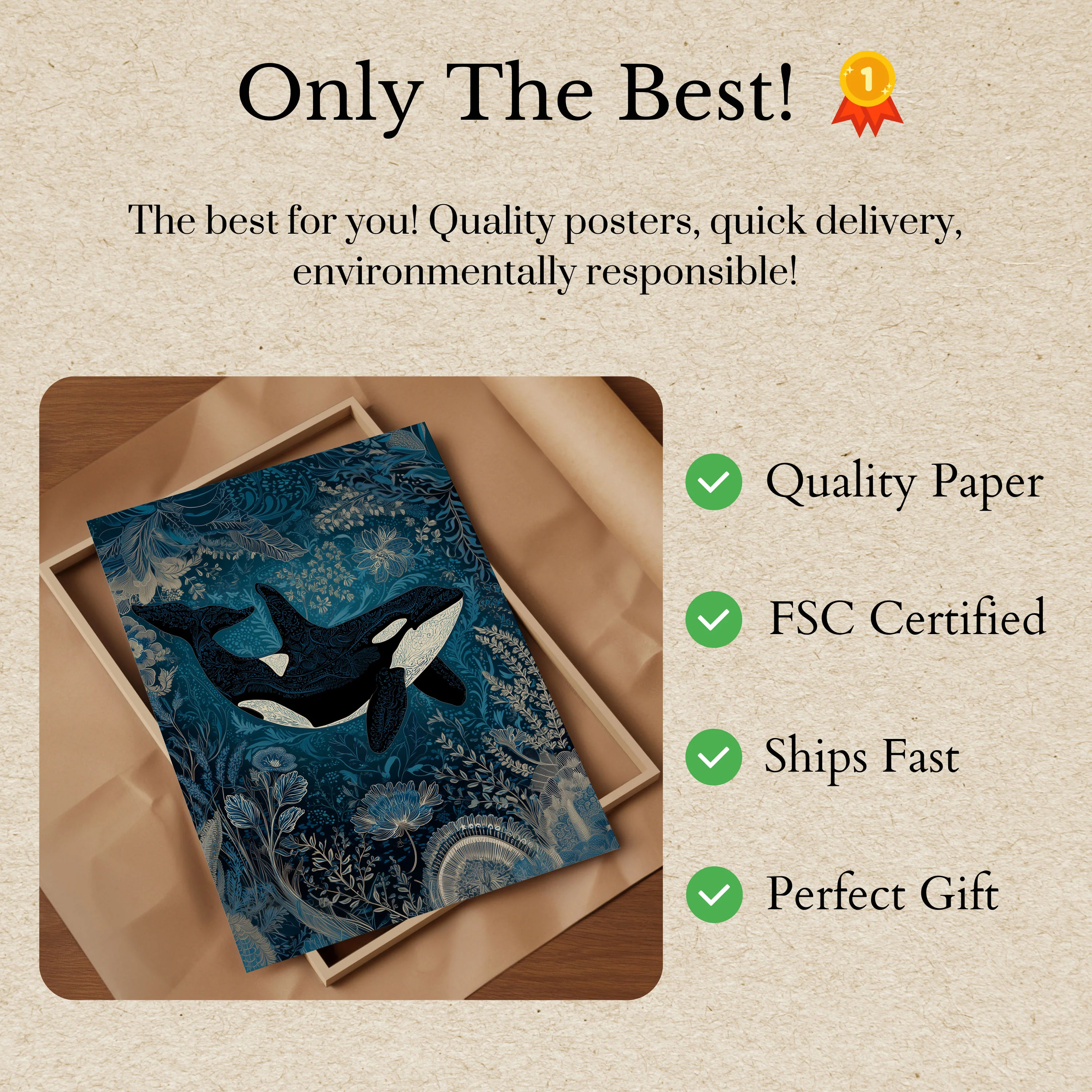 Ocean Melody Orca Poster - Image 3