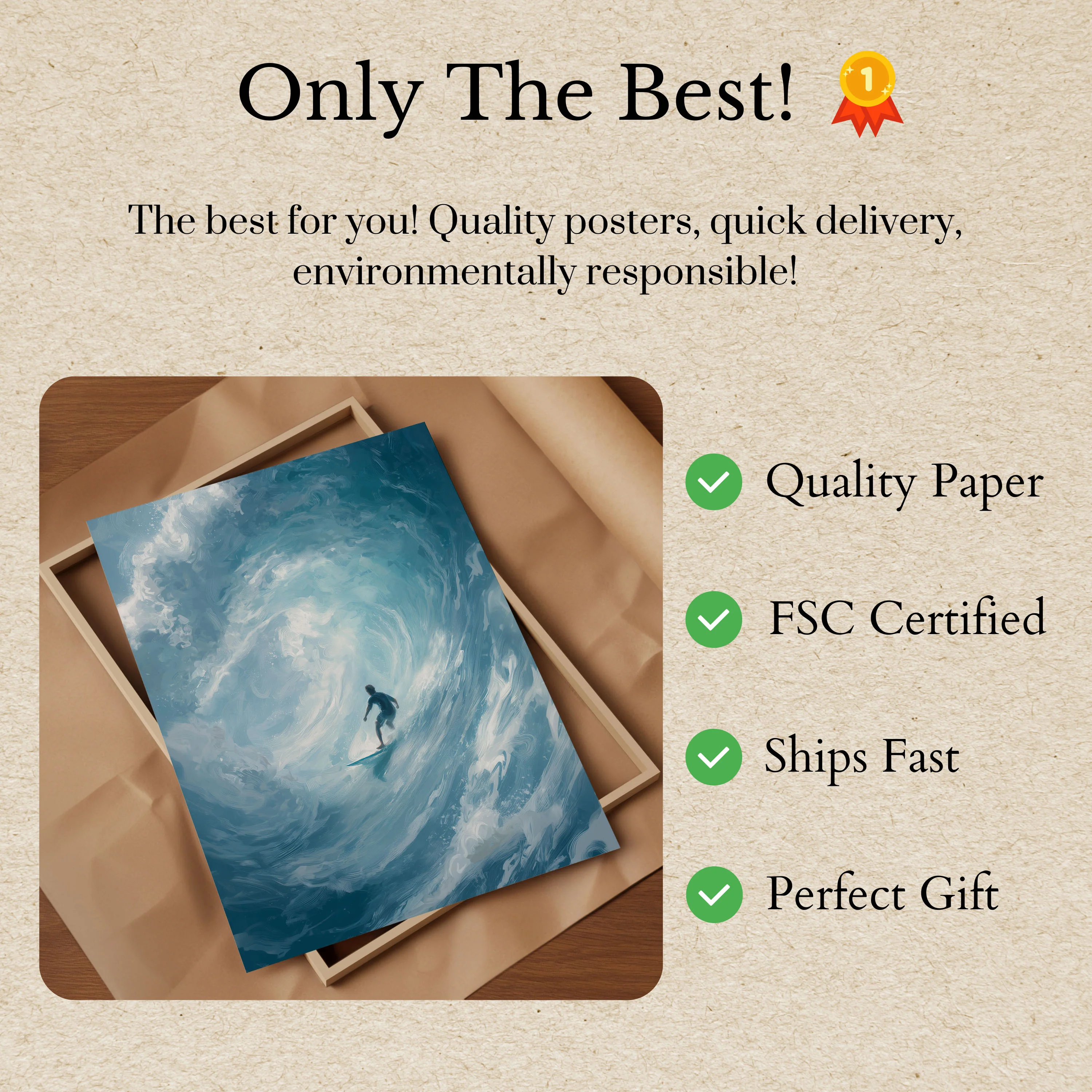 Ocean Wave Surfer Poster - Image 3