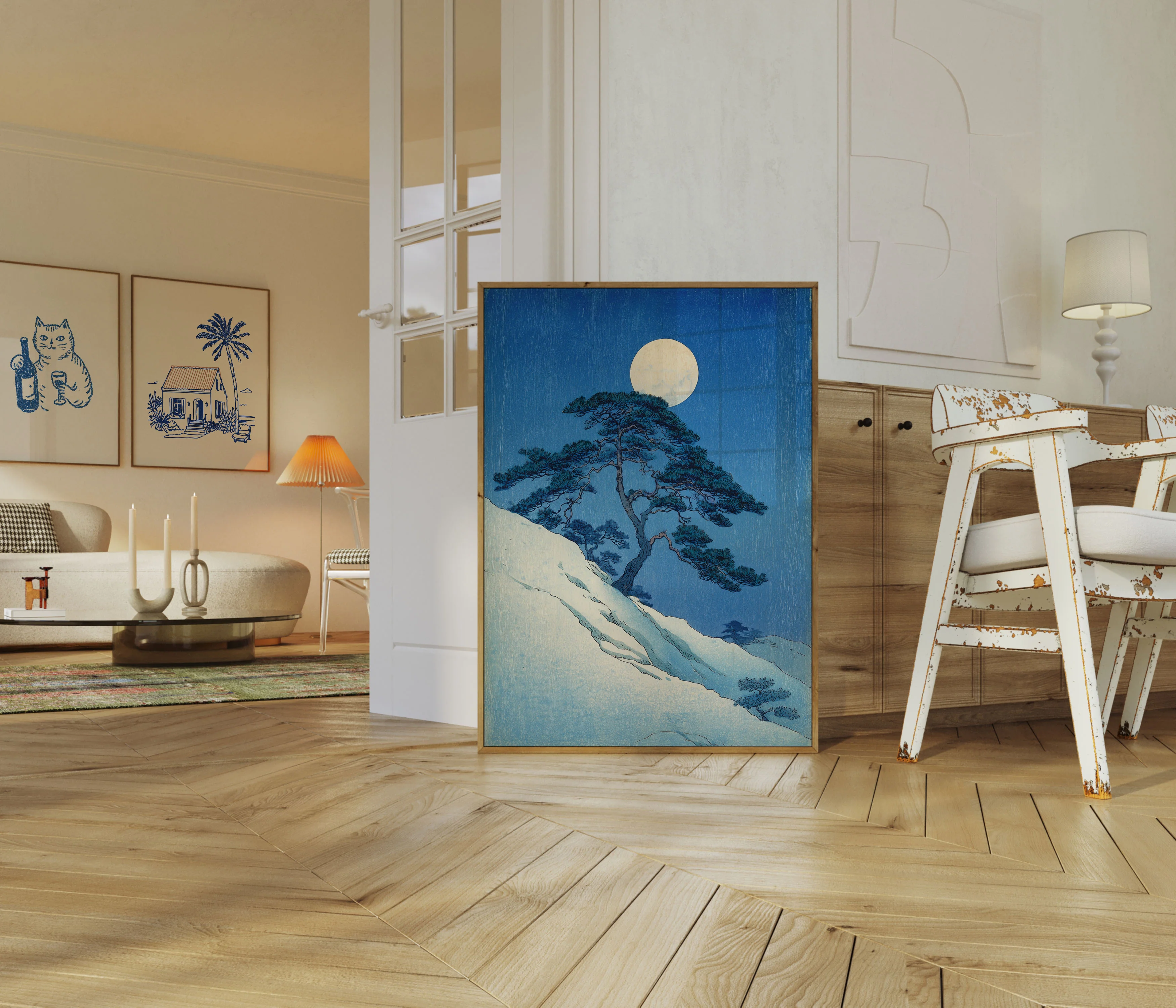 Pine Tree Under Moonlight Poster - Image 5