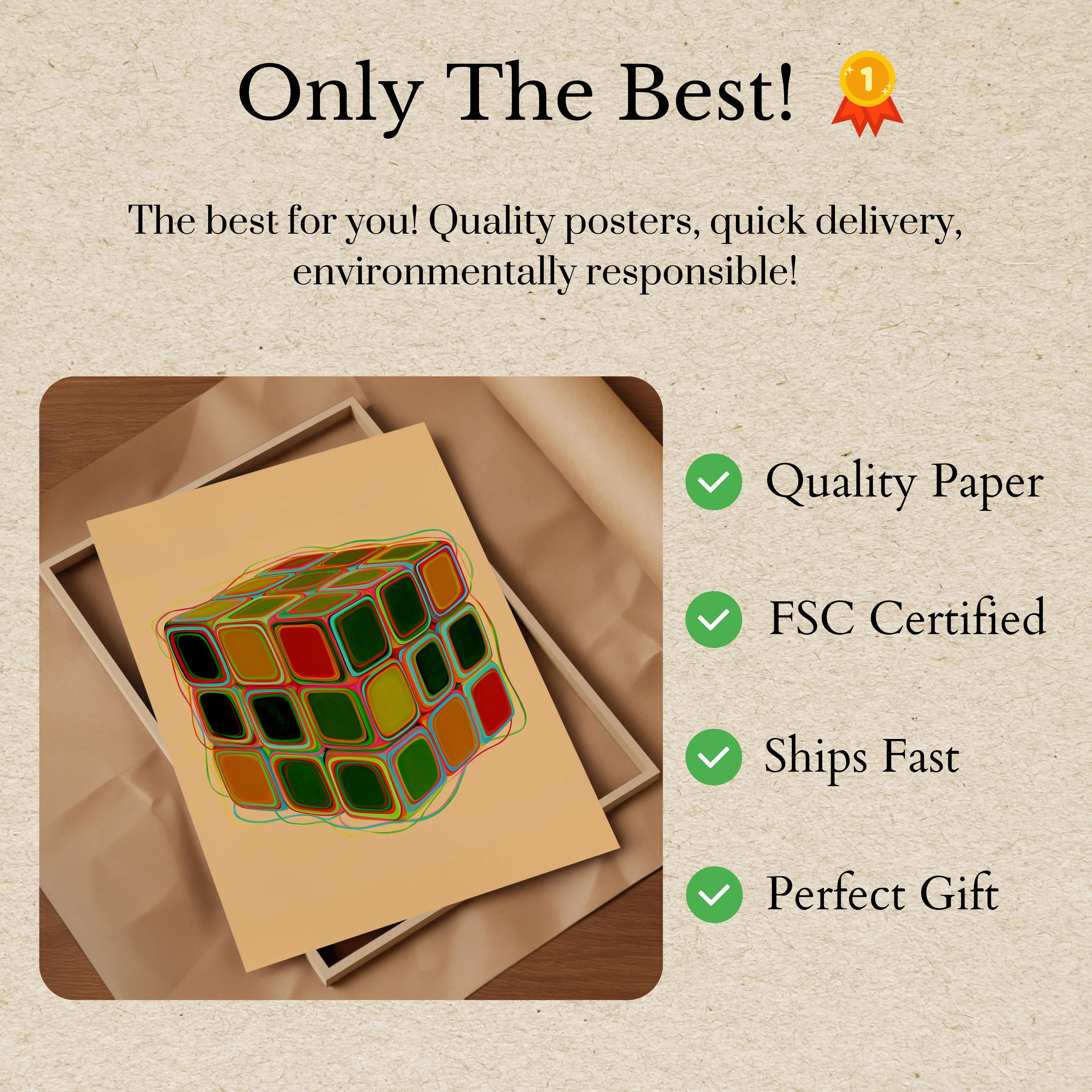 Psychedelic Rubik's Cube Poster - Image 3