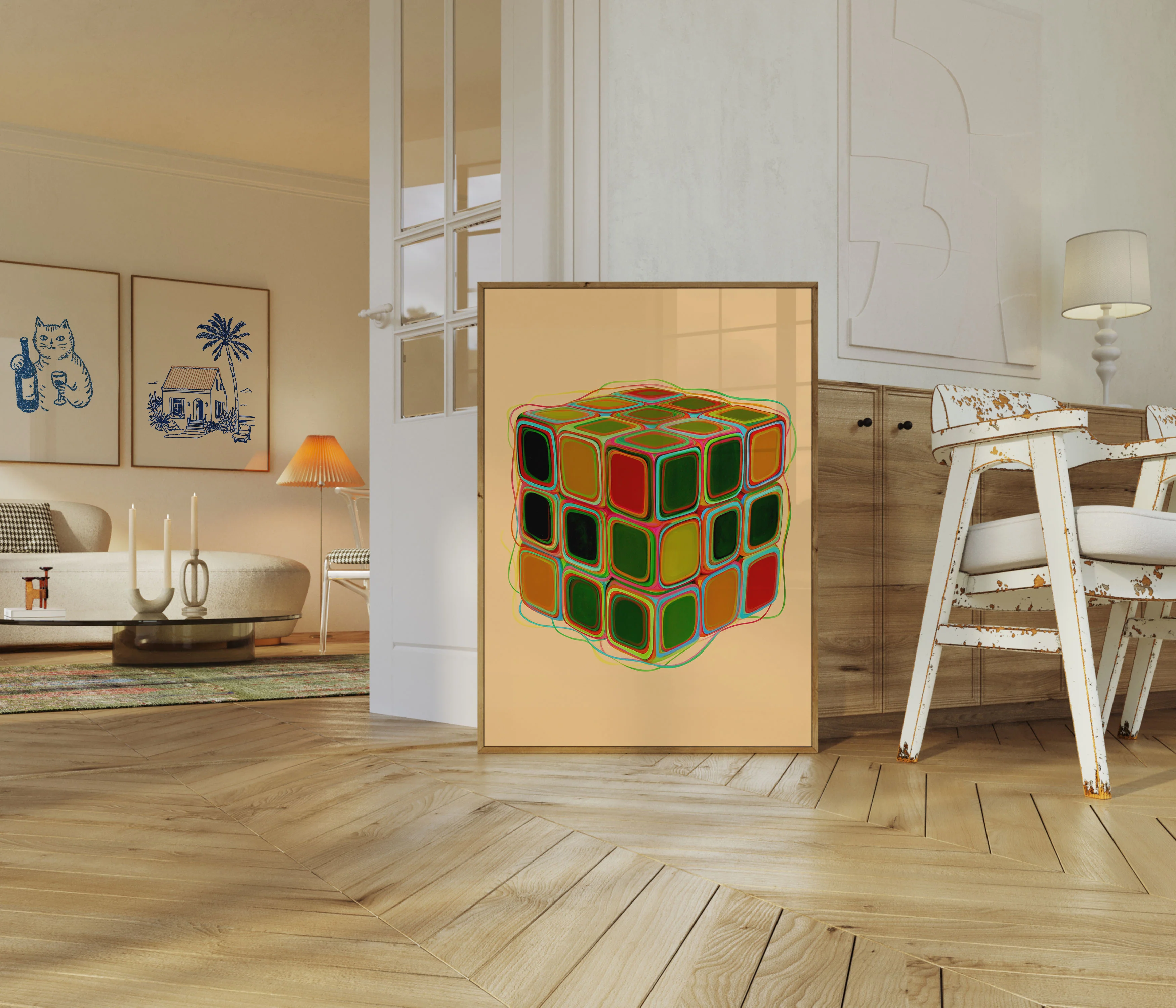 Psychedelic Rubik's Cube Poster - Image 5