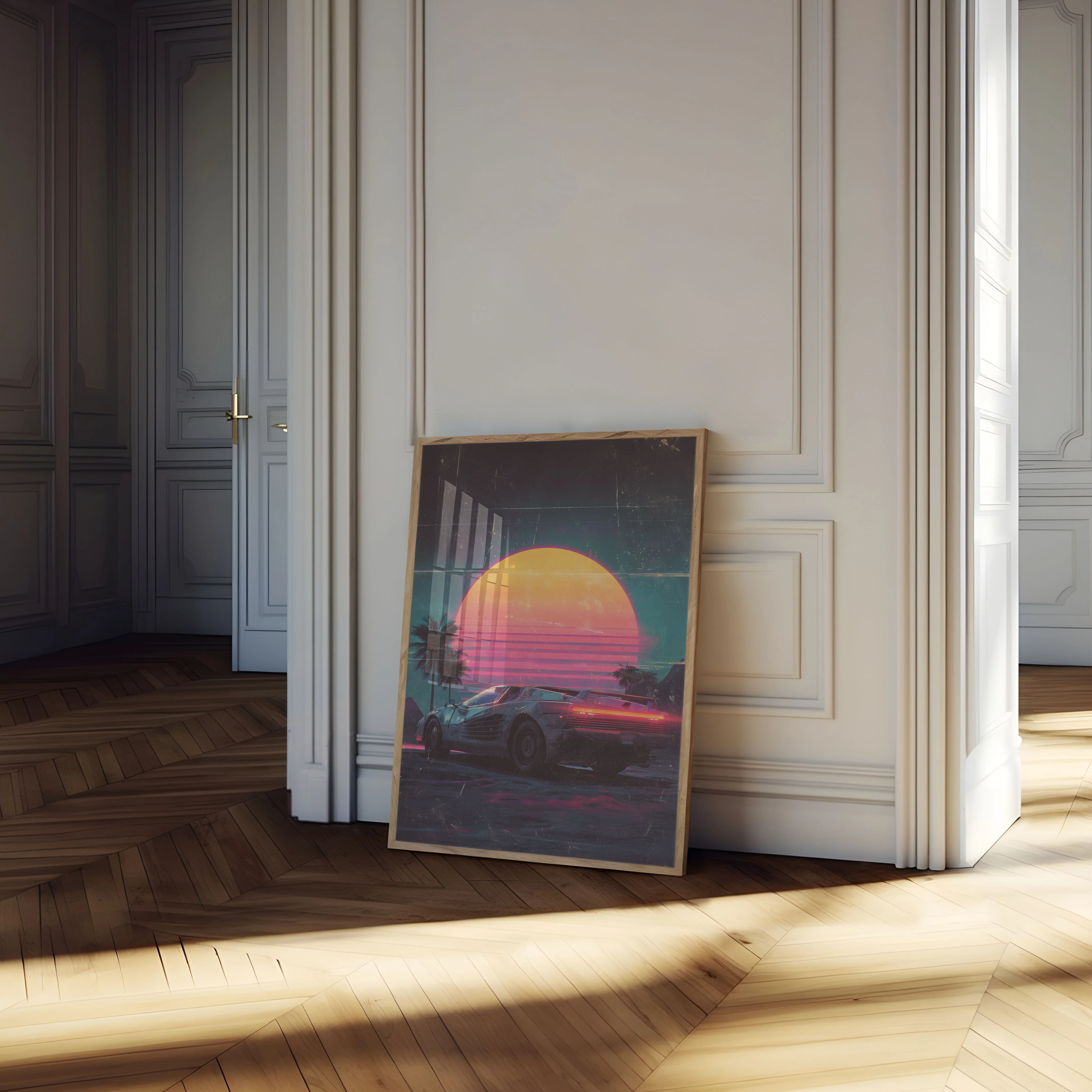 Retro Sunset Synthwave Poster - Image 4