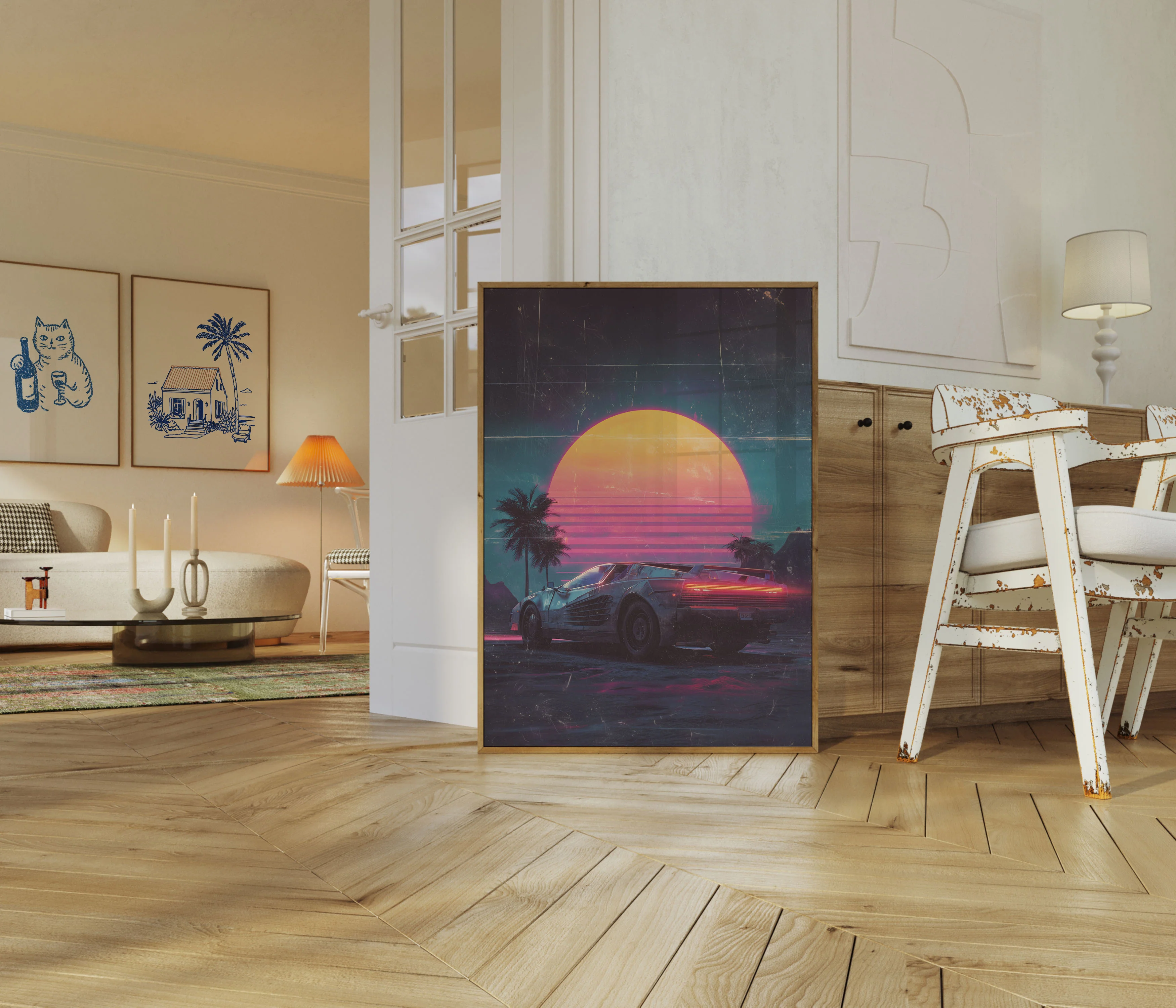 Retro Sunset Synthwave Poster - Image 5