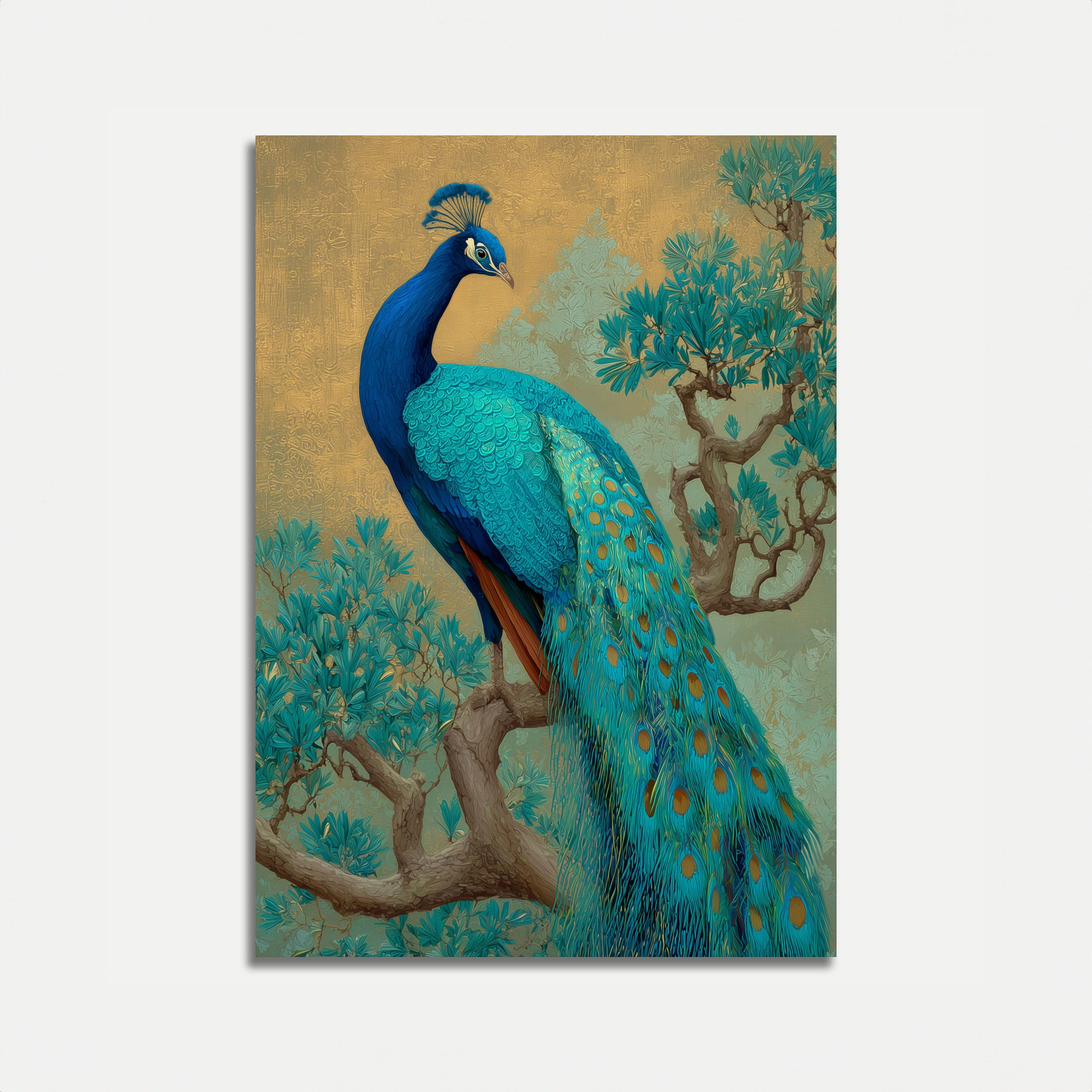 Royal Blue Peacock Elegance Poster