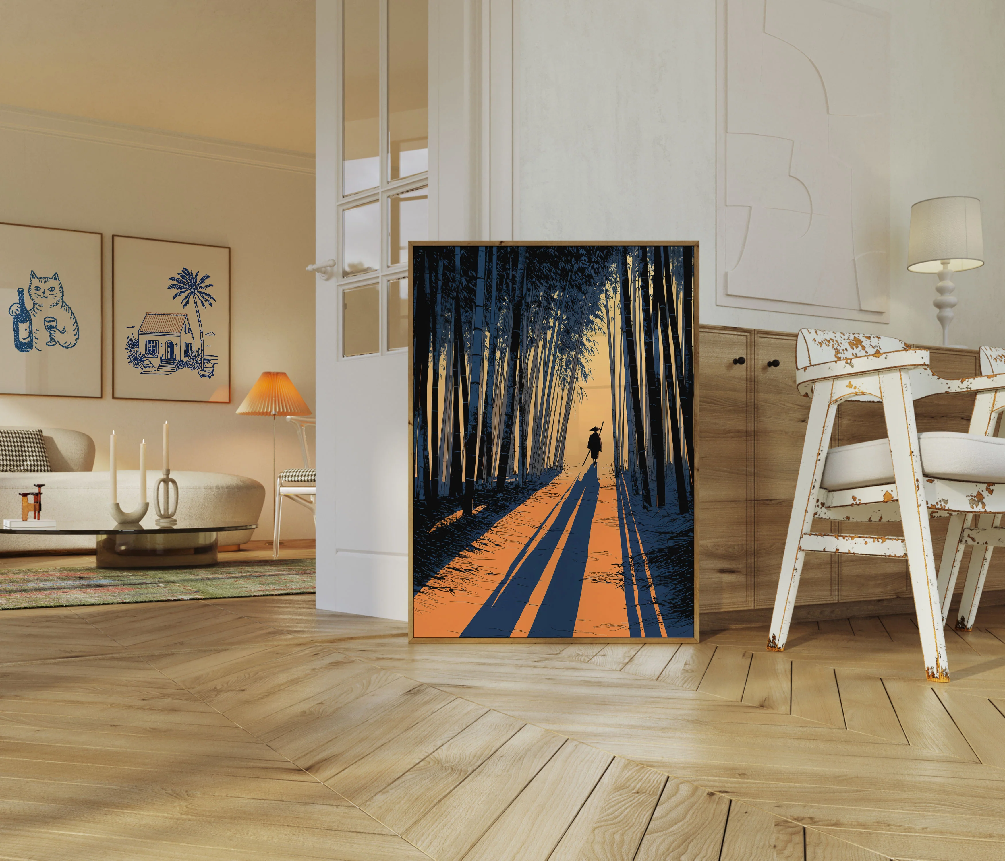 Samurai Walking Through Bamboo Poster - Image 5