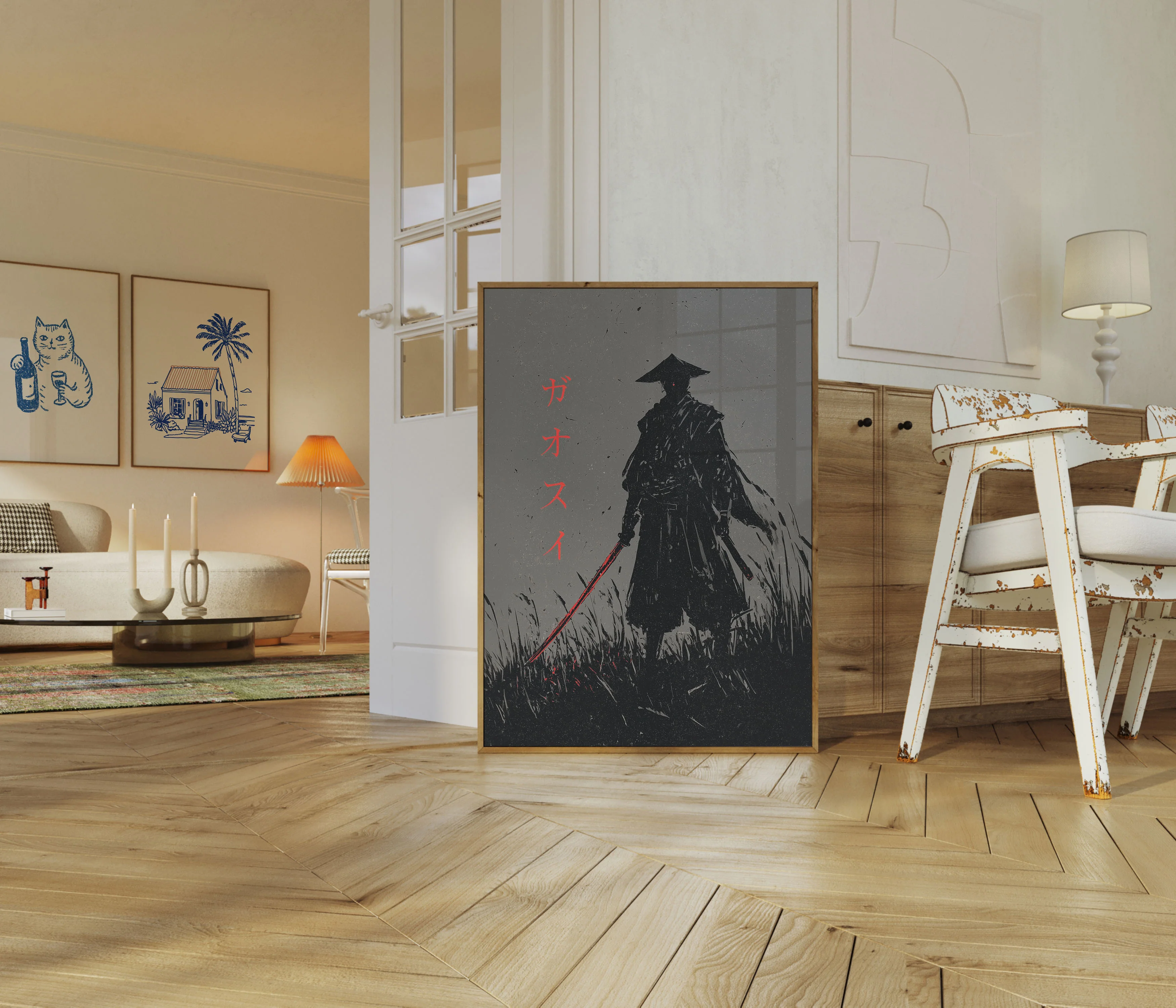 Samurai Warrior in Rain Poster - Image 5