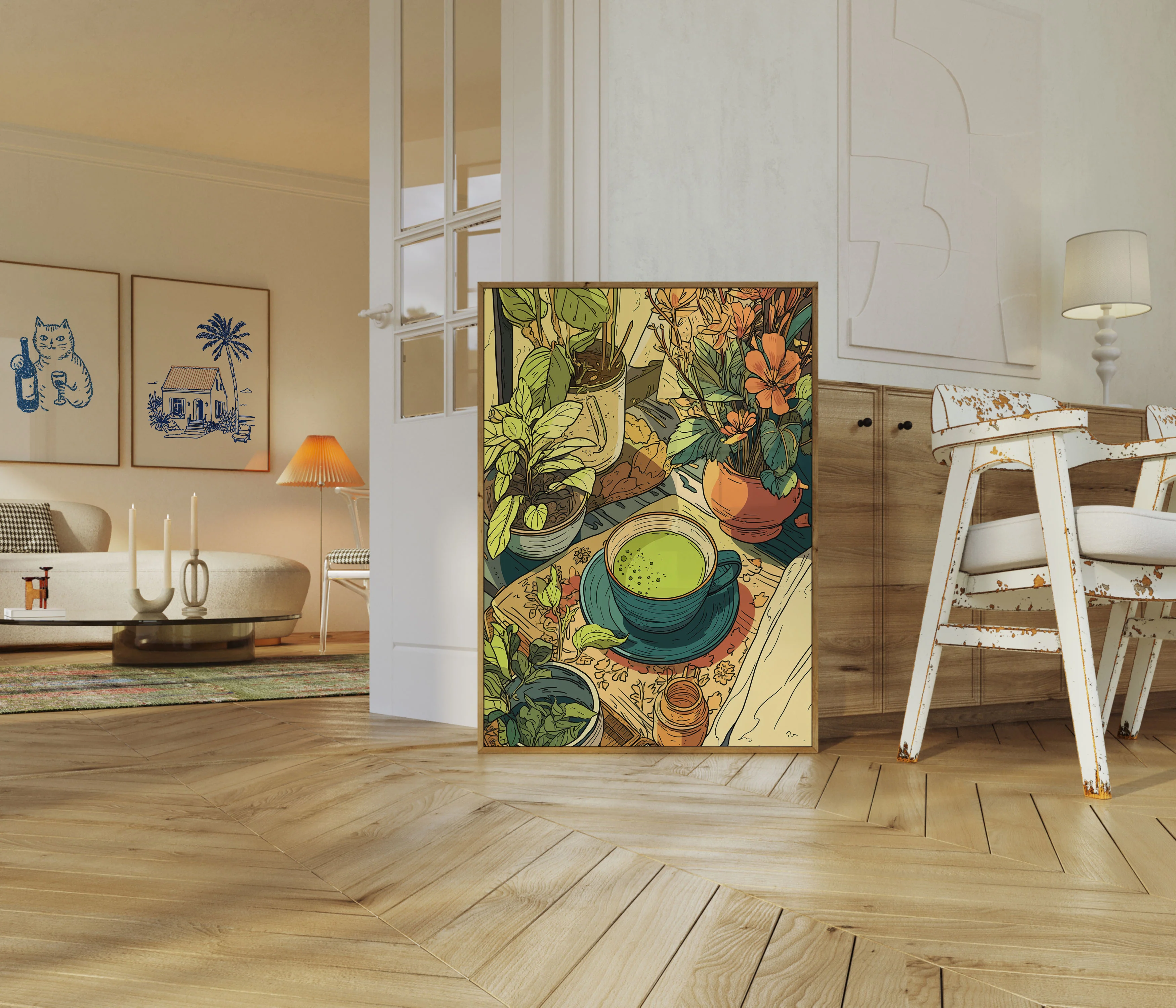 Serene Matcha Botanical Poster - Image 5