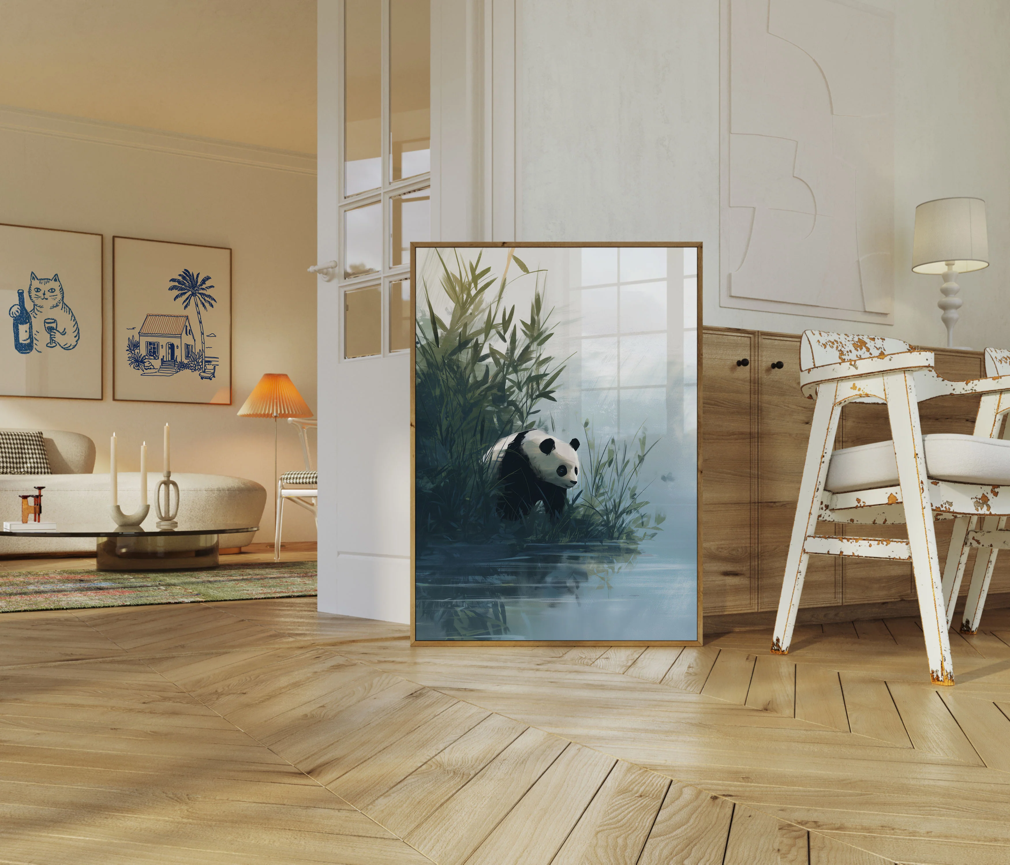 Serene Panda Riverside Poster - Image 5