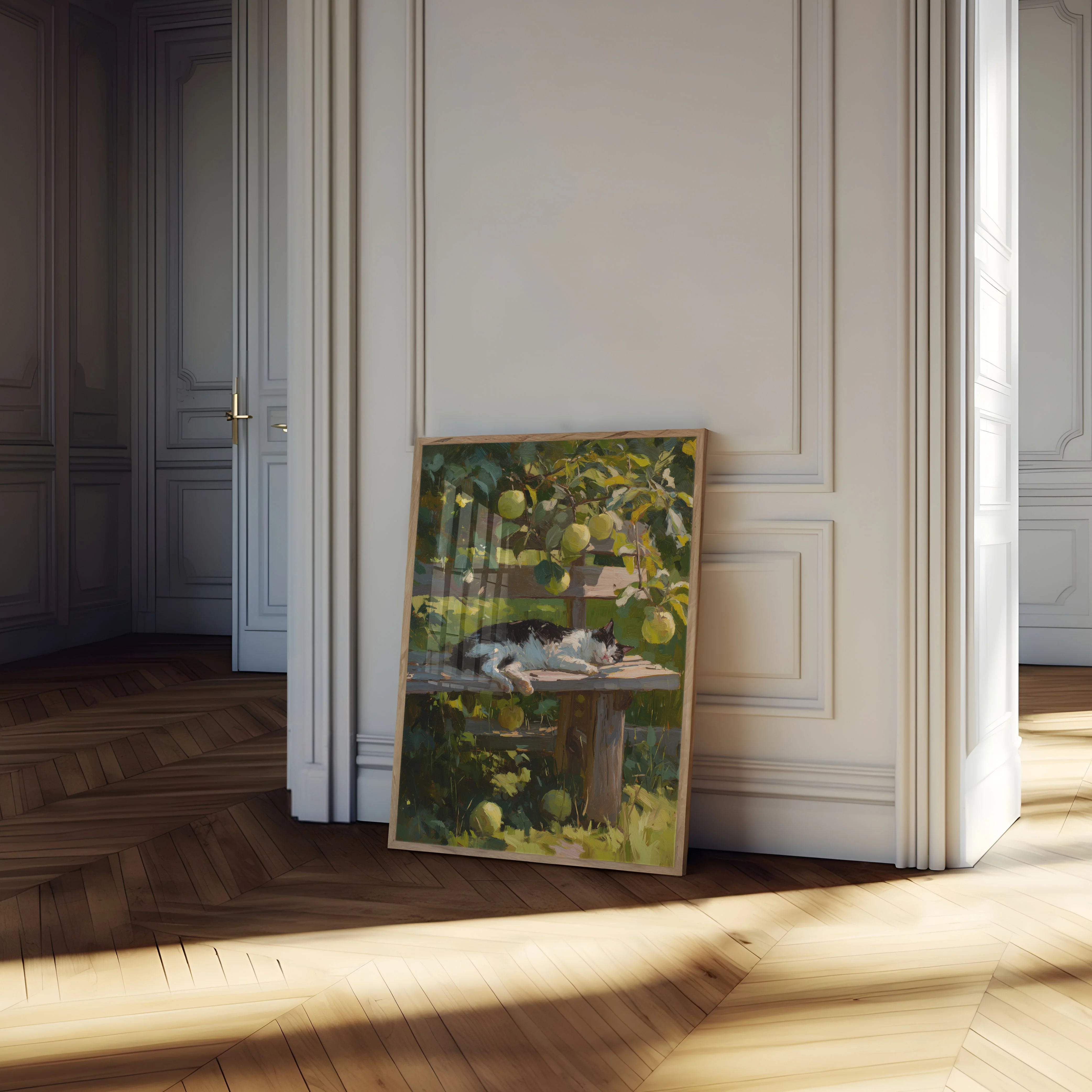 Sleeping Cat Under Apple Tree Poster - Image 4