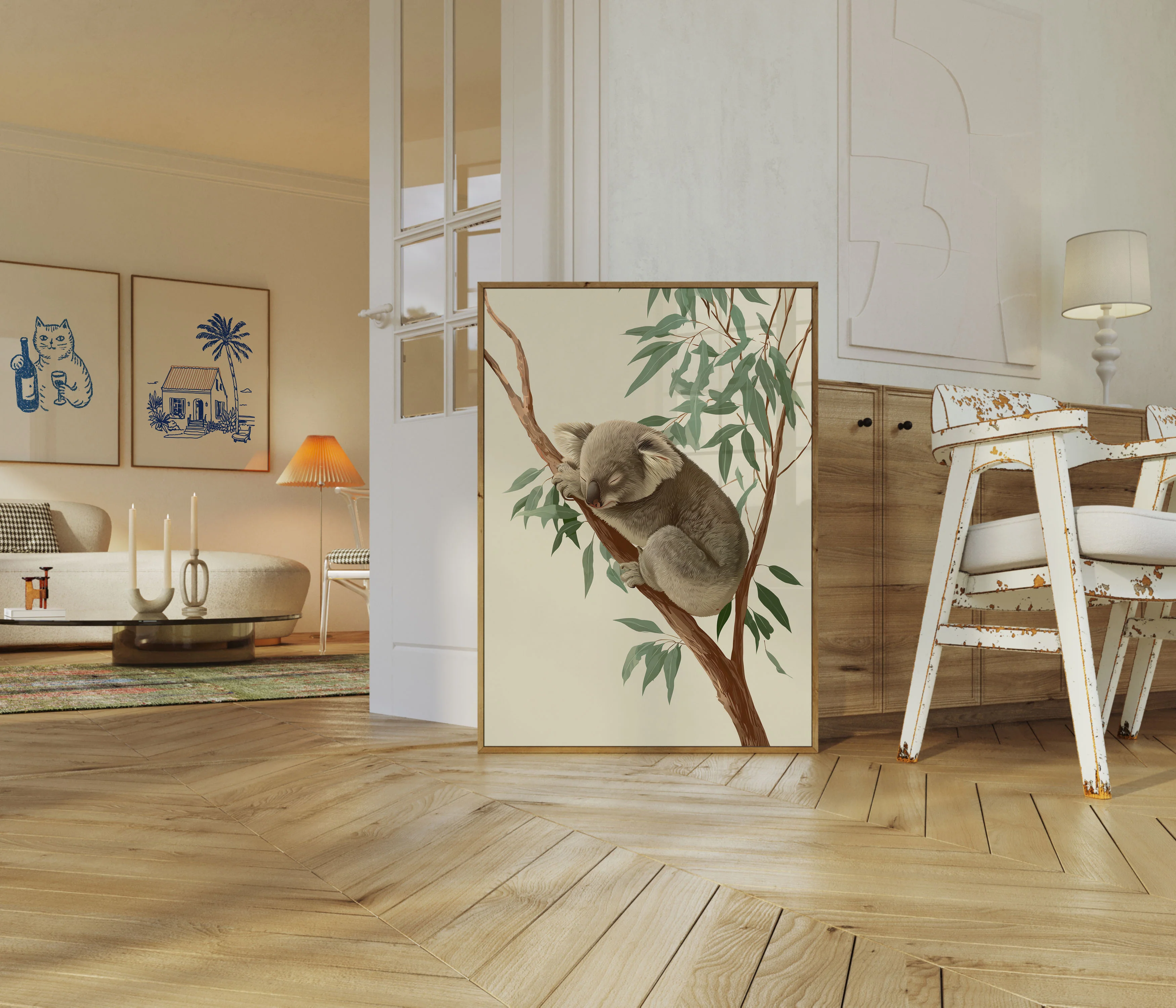 Sleepy Koala in Eucalyptus Tree Poster - Image 5
