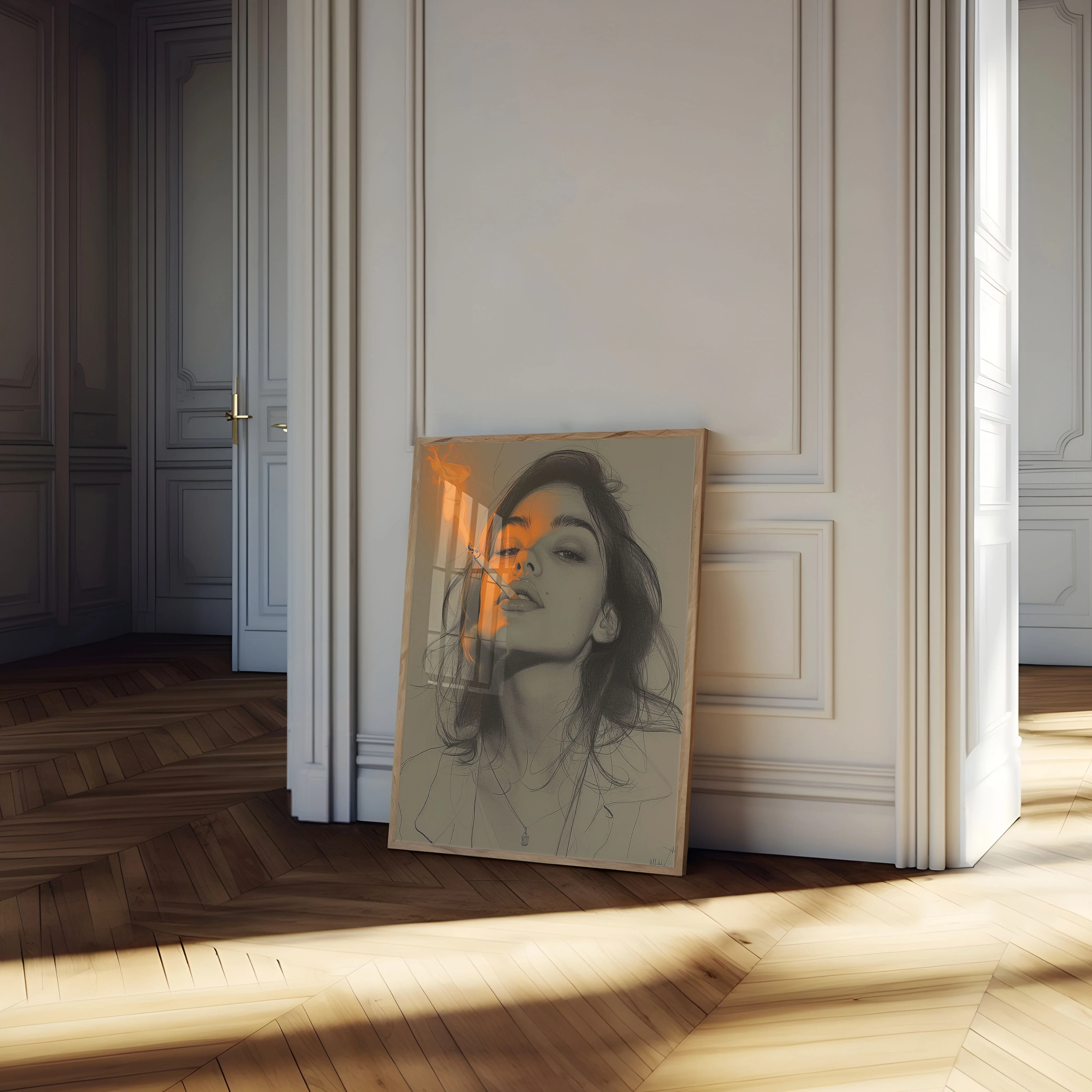 Smoking Fire Reflection Poster - Image 4