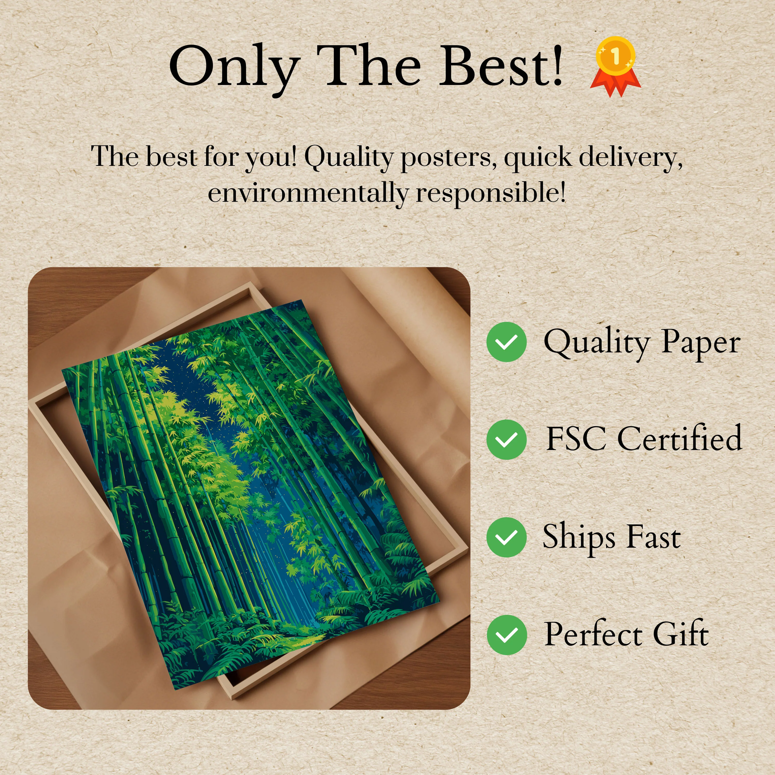 Starry Bamboo Forest Night Poster - Image 3
