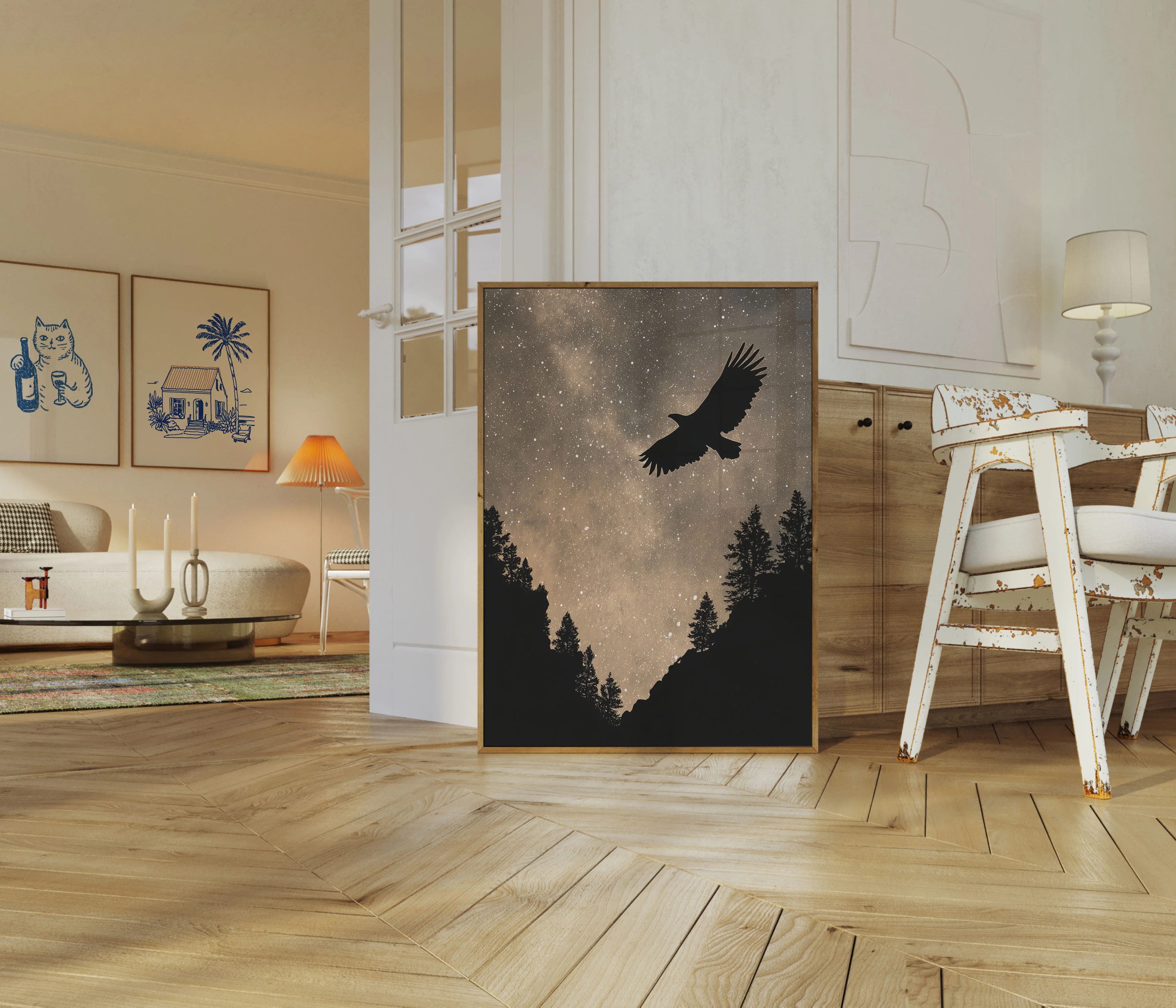 Starry Night Eagle Flight Poster - Image 5