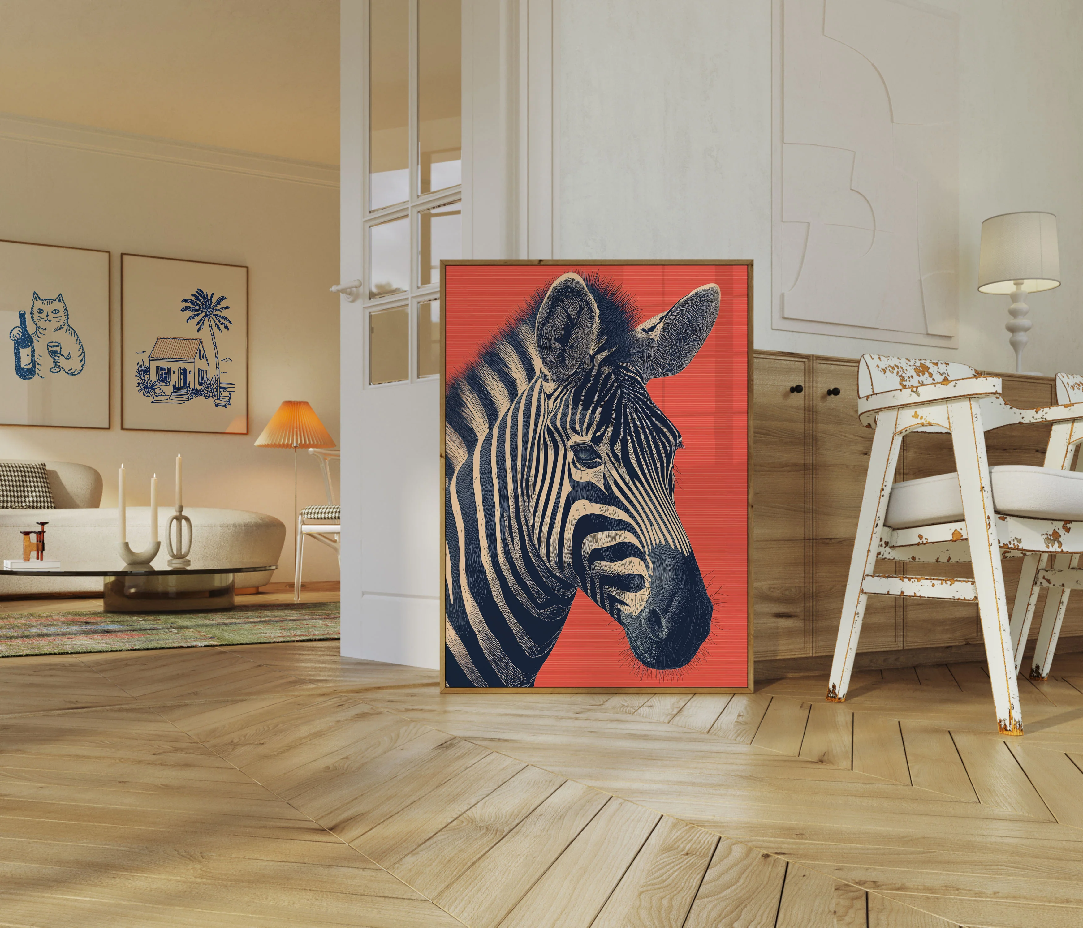Striped Elegance Zebra Poster - Image 5