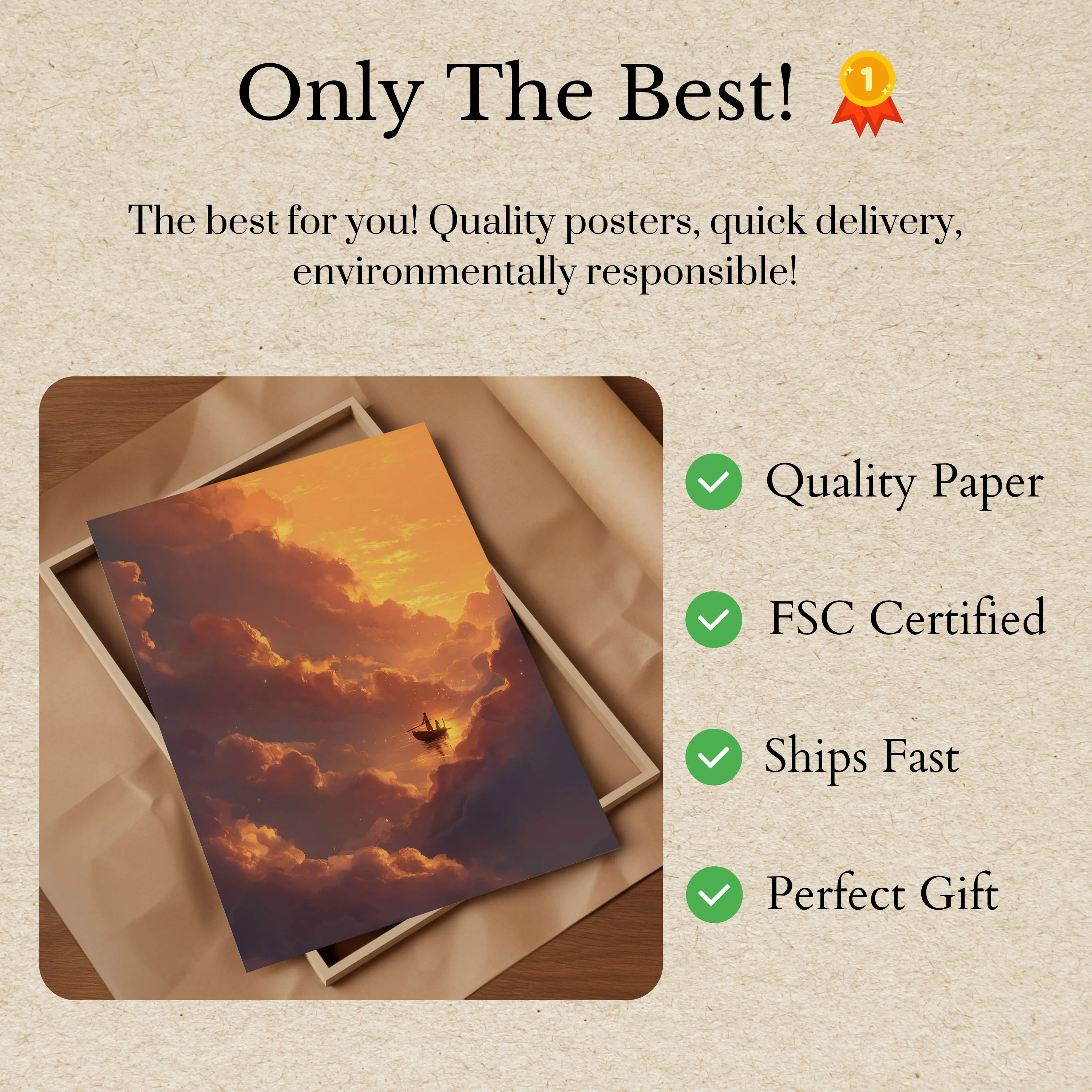 Sunset Cloud Journey Poster - Image 3
