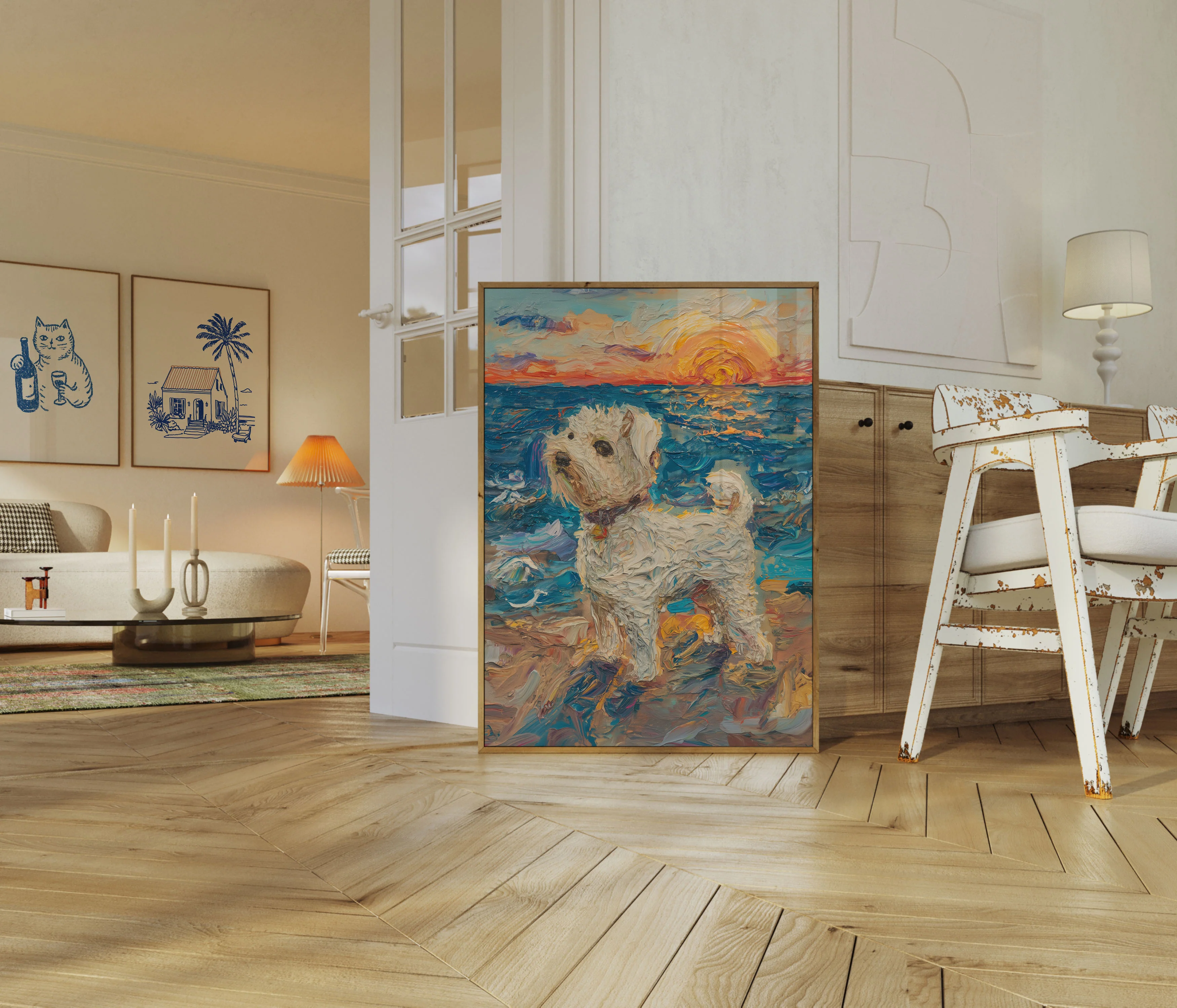 Sunset Puppy Beach Adventure Poster - Image 5