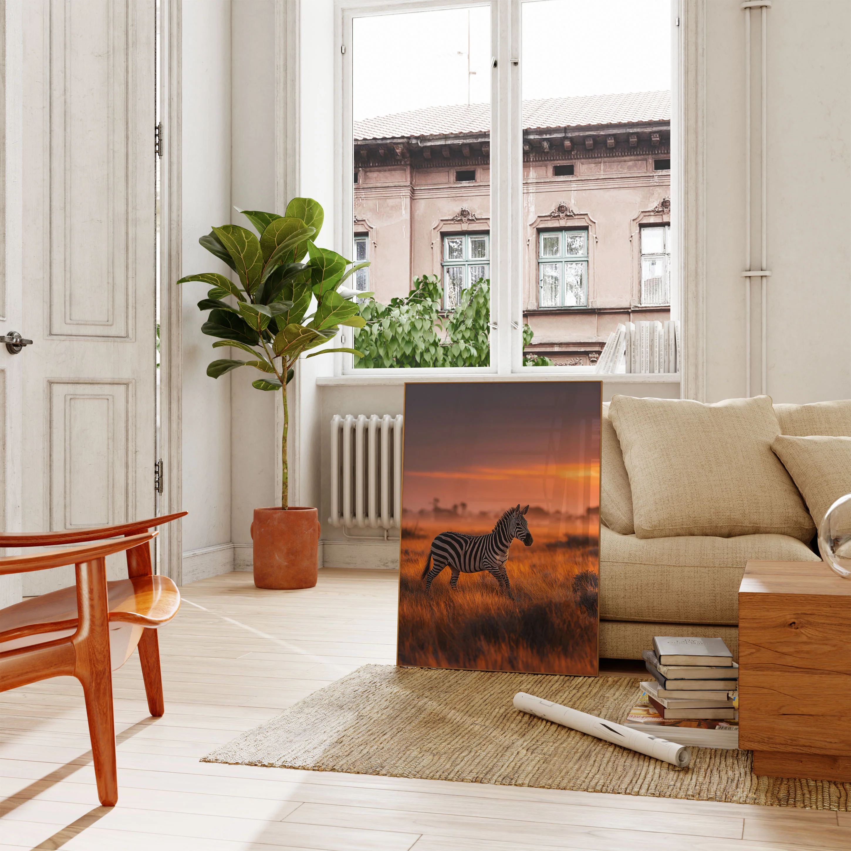 Sunset Savanna Zebra Poster - Image 2