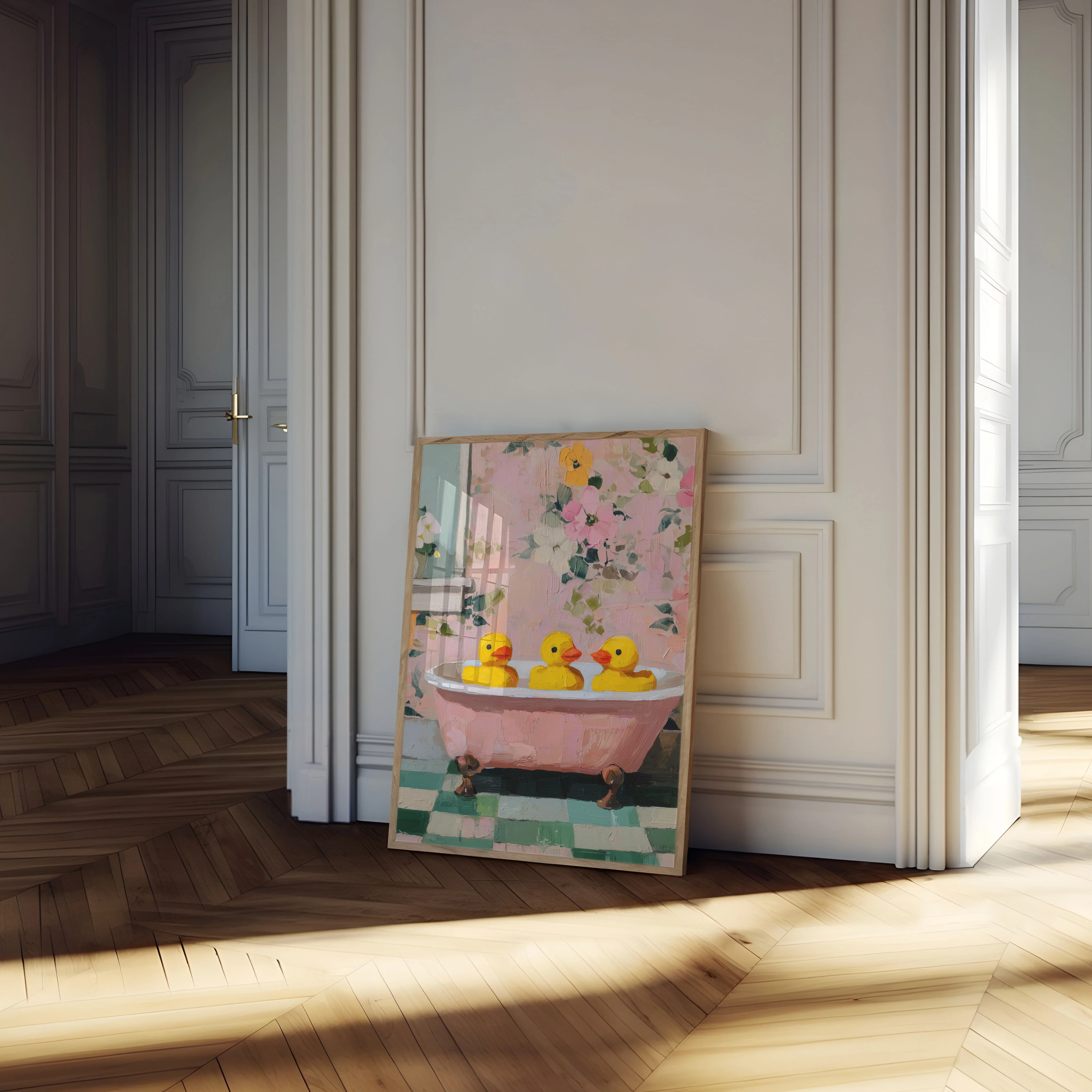 Three Ducks in Pink Bathtub Poster - Image 4