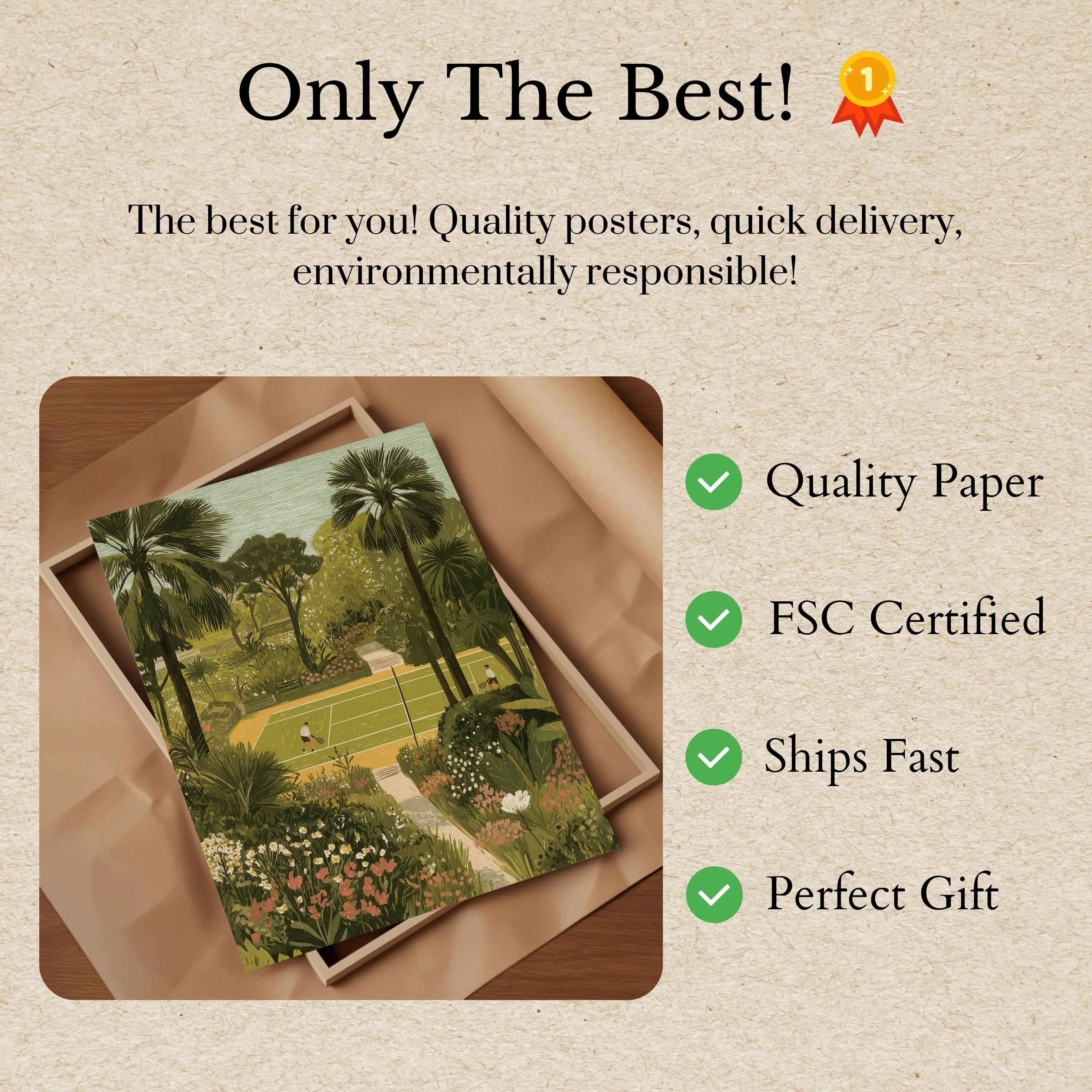 Tropical Tennis Garden Poster - Image 3